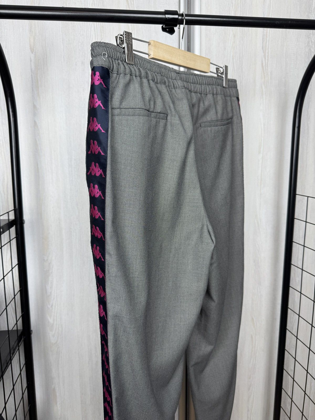 Kappa Kappa x Danilo Paura grey wool Italy striped track pants Size US 34 / EU 50 - 6 Thumbnail
