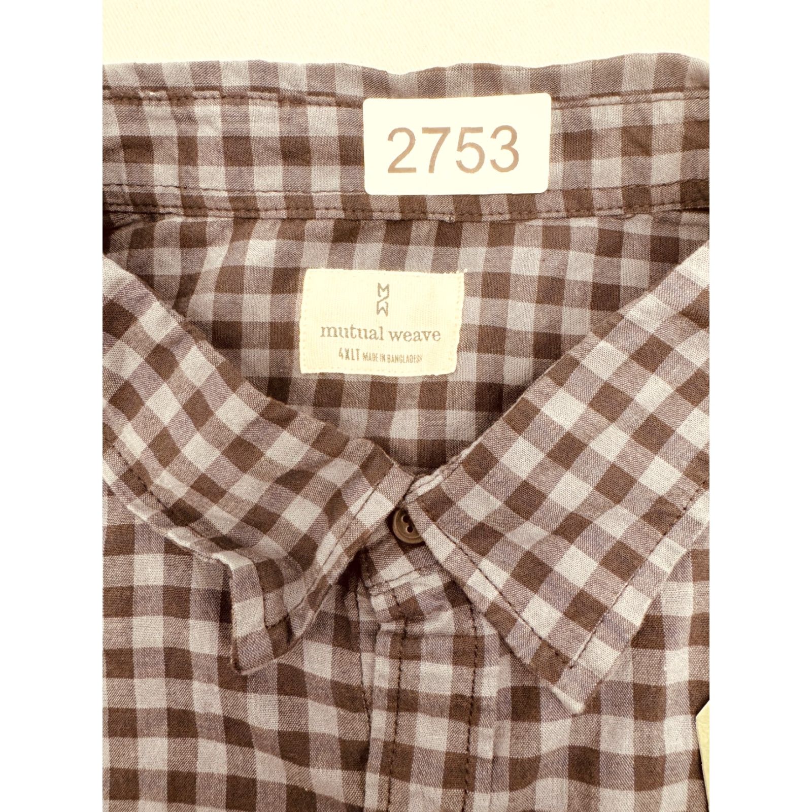 Vintage VINTAGE Mutual Weave Long Sleeve Button-Up Mens 4XLT Check Shirt NEW NWT 2753 Size US XXL / EU 58 / 5 - 2 Thumbnail