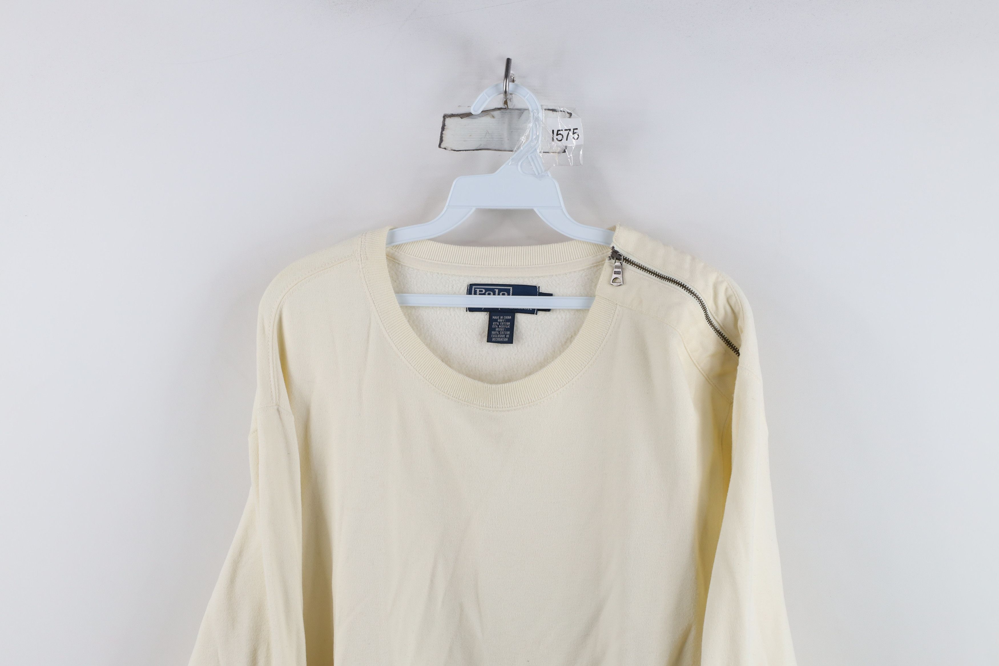 Ralph Lauren Vintage 90s Ralph Lauren Commando Military Sweatshirt Cream Size US XL / EU 56 / 4 - 2 Thumbnail