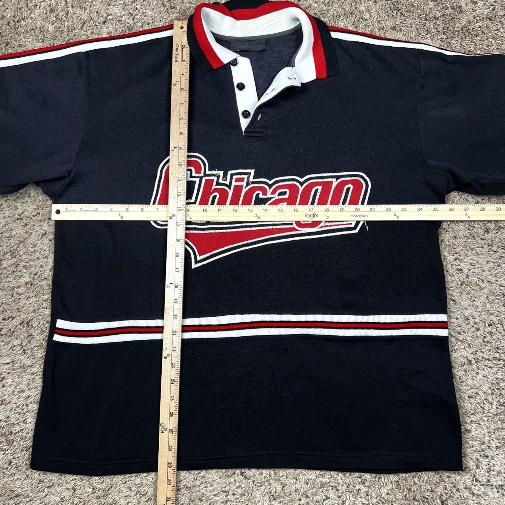 Vintage VINTAGE Chicago Embroidered Henley Neck Pullover Sweatshirt XL Black Mens Sweatshirt 90s 80s 80s 90s Embroidered Logo Made USA Size US L / EU 52-54 / 3 - 7 Thumbnail