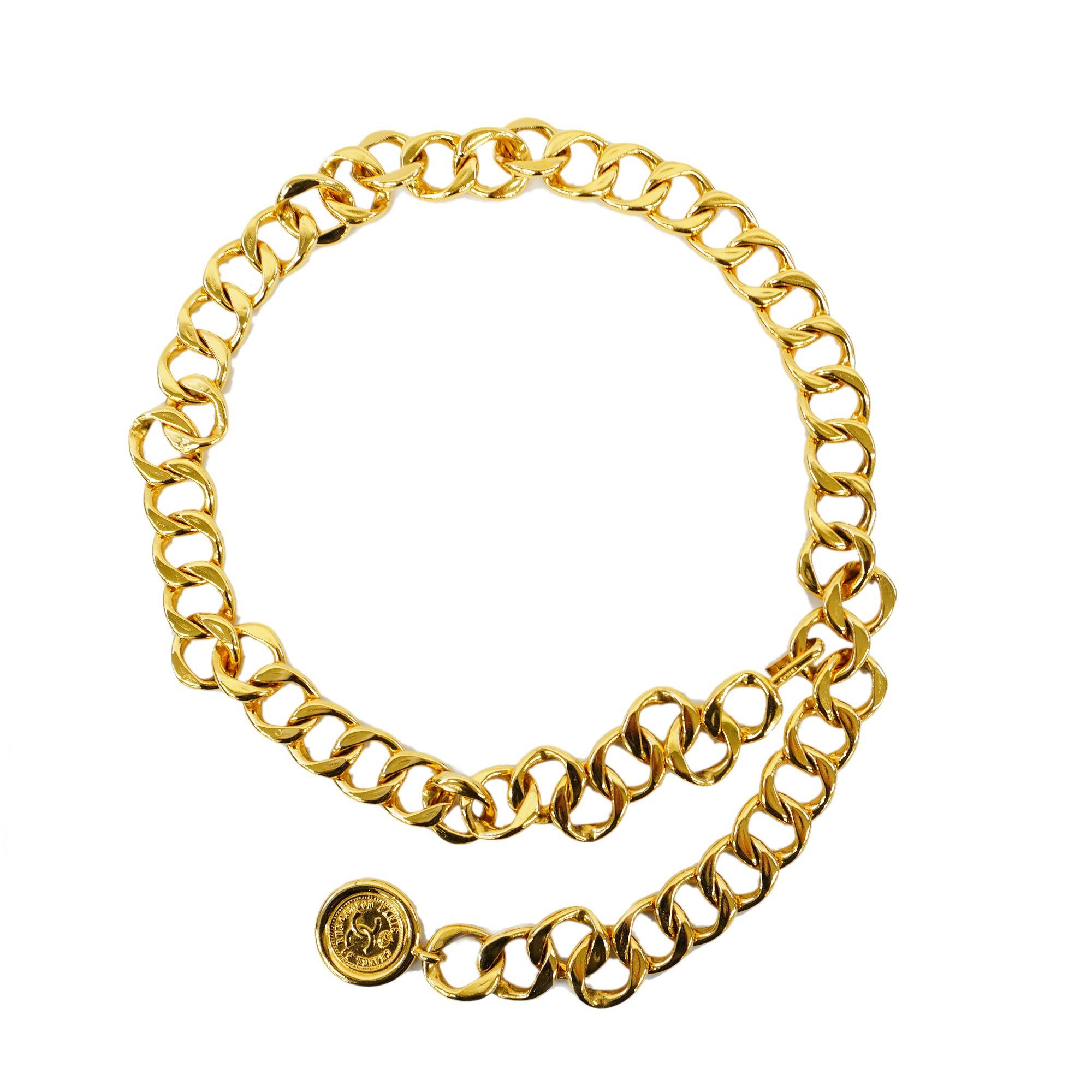 Chanel Auth Chanel Chain Belt Gold Metal Women's 88 Grailed