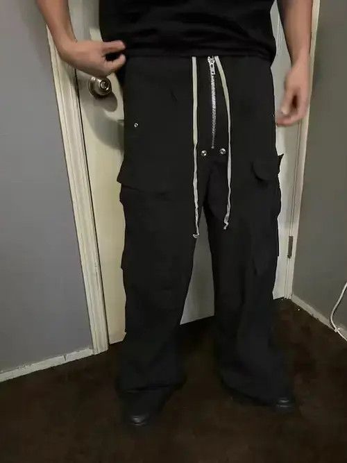 Ring Of Fire Drawstring Black Cargo Pants Baggy Size US 30 / EU 46 - 2 Thumbnail