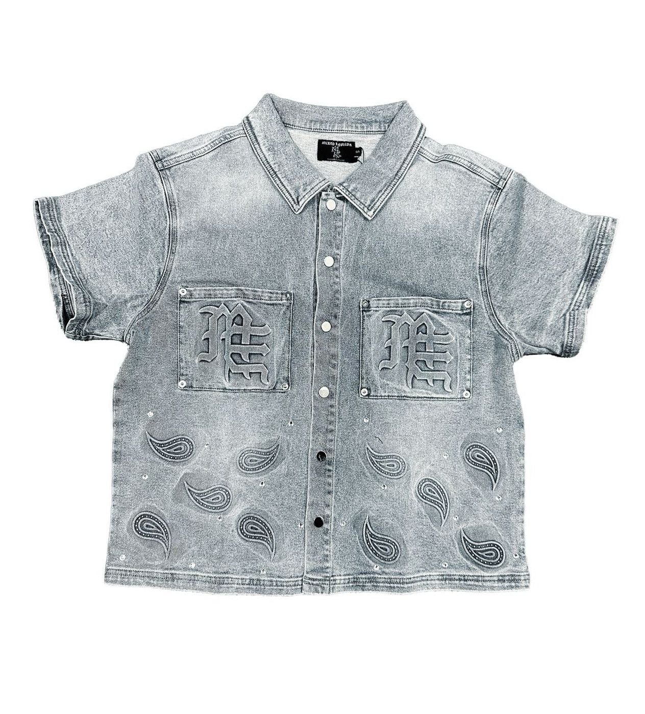 Other Mixed Emotions Paisley Denim Shirt Blue Size US 32 / EU 48 - 1 Thumbnail