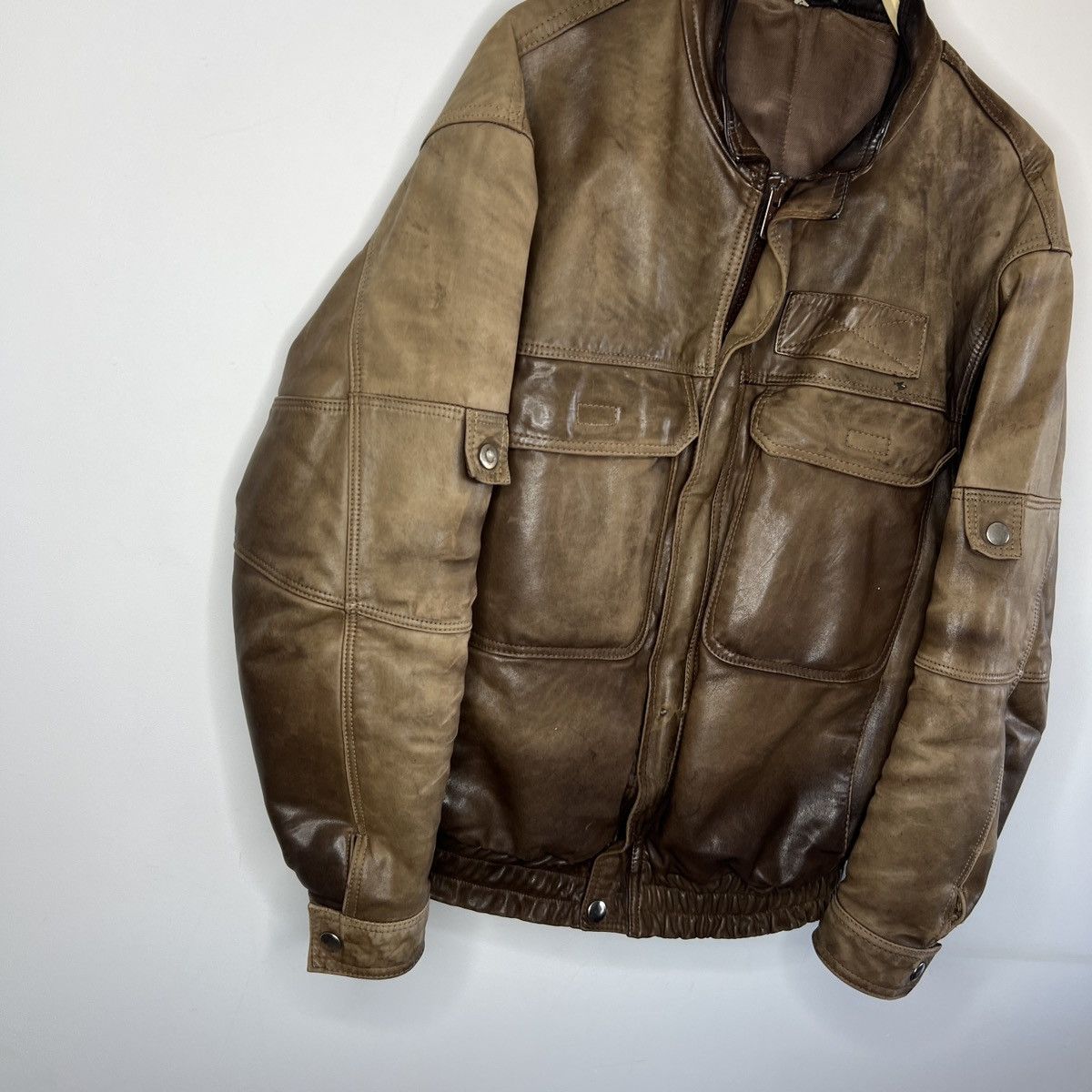 Vintage Vintage Genuine Leather Brown Jacket Flight Bomber 90s Size US M / EU 48-50 / 2 - 4 Thumbnail