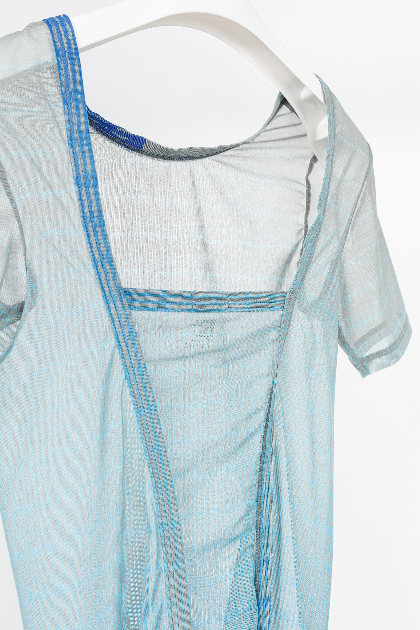 Issey Miyake Issey Miyake Blue Printed Sheer Mesh Top Size L / US 10 / IT 46 - 7 Thumbnail