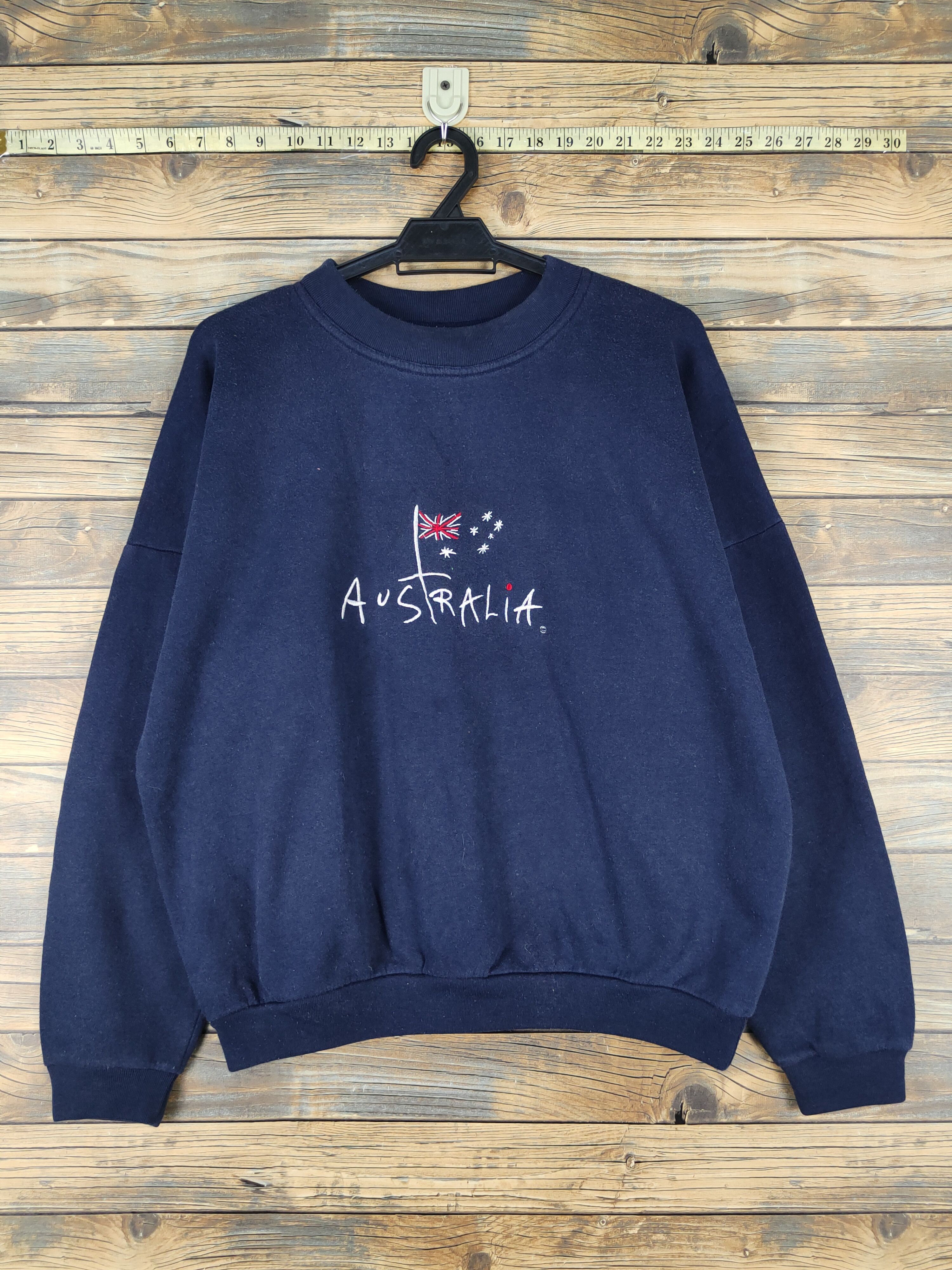 Vintage Austwin vintage australia Navy Sweatshirts #W1169 Size US M / EU 48-50 / 2 - 1 Thumbnail