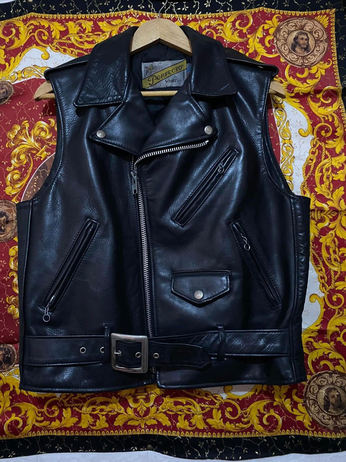 Schott SCHOTT PERFECTO LEATHER BIKER VEST Grailed