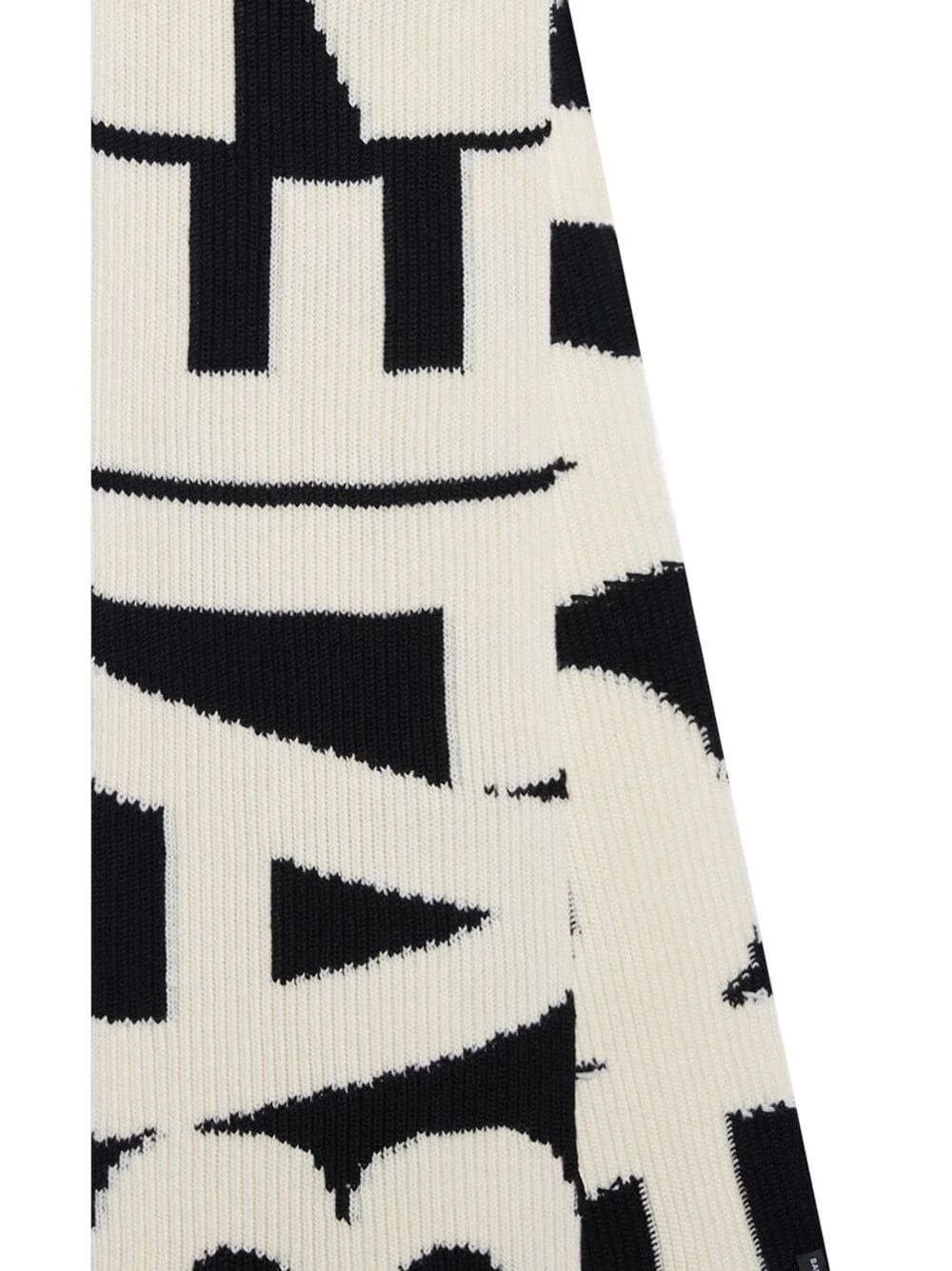 Balenciaga o1mt1gz1024 Size: OS / Turn Scarf in Ivory/Black Size ONE SIZE - 2 Thumbnail