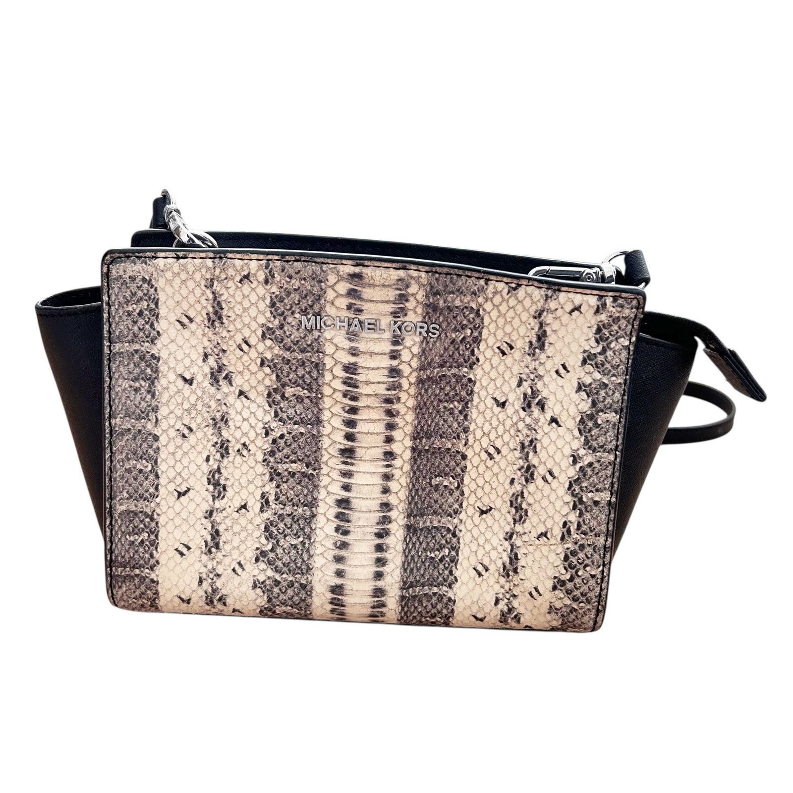 Michael Kors Michael Kors Selma Snakeskin Print Crossbody Size ONE SIZE - 1 Thumbnail