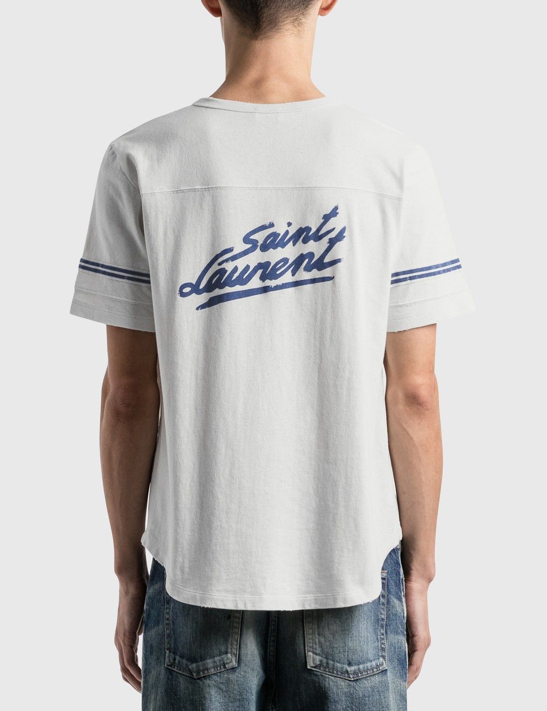Saint Laurent Paris Saint Laurent 50s Signature Print Destroyed T-shirt Size US S / EU 44-46 / 1 - 15 Thumbnail