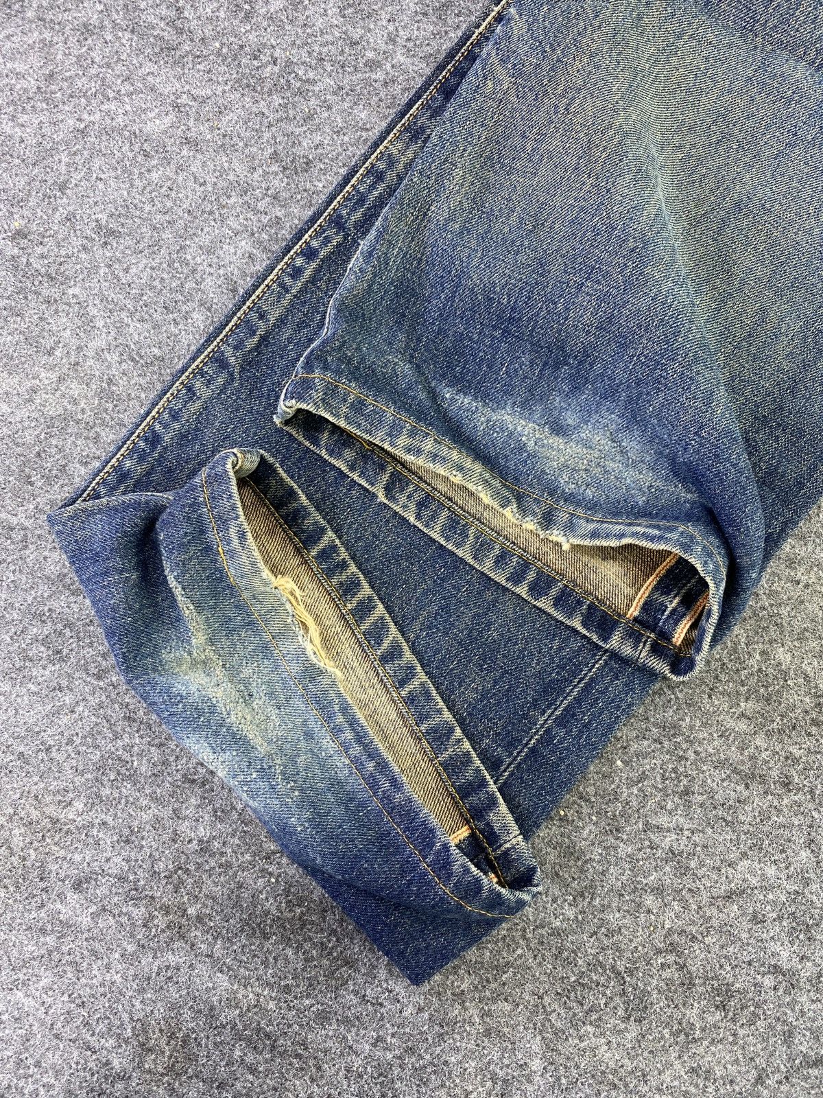 Edwin Edwin 505xx Redline Distressed Blue Wash Jeans- J868 Size US 33 - 10 Thumbnail