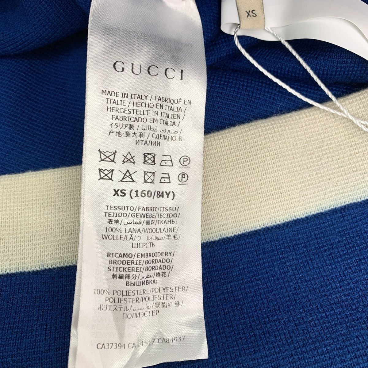 Gucci Gucci Blue Double G Logo Wool Knit Short Sleeve Dress K26WX Size XS / US 0-2 / IT 36-38 - 7 Thumbnail