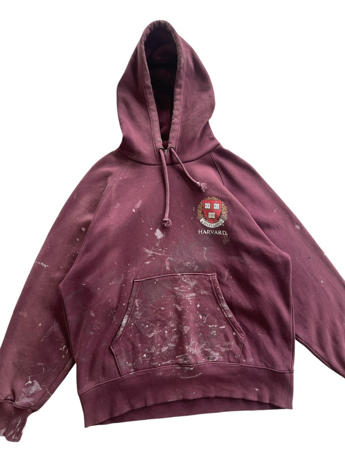 Vintage Vintage Harvard University Paint Splatter Faded Hooded Size US L / EU 52-54 / 3 - 6 Thumbnail