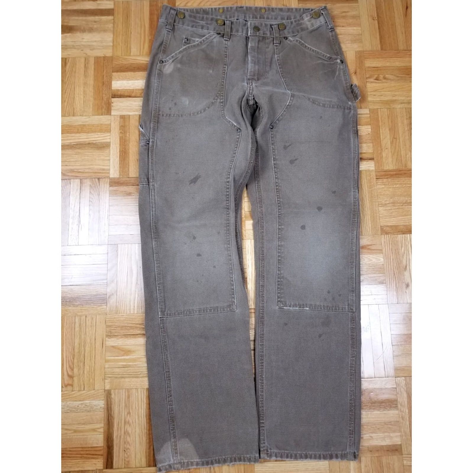 Ralph Lauren VINTAGE RALPH LAUREN POLO DISTRESSED DOUBLE KNEE WORK CARPENTER DUCK PANTS 32X32 BEIGE Mens Size US XS / EU 42 / 0 - 2 Thumbnail