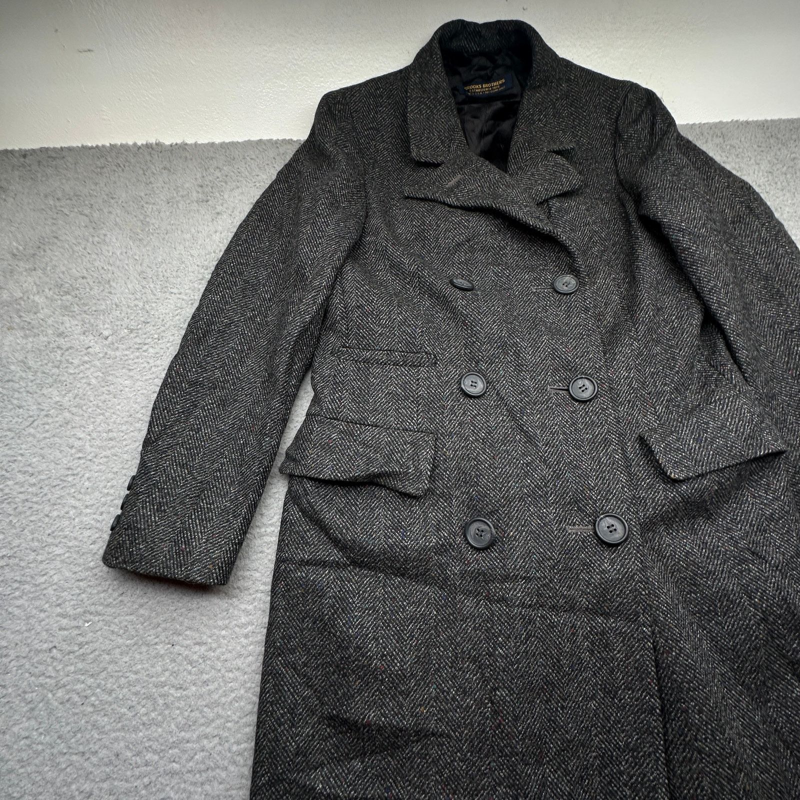 Brooks Brothers VTG Brooks Brothers Herringbone Tweed Long Coat Womens 18 Size XXL / US 16-18 / IT 52-54 - 13 Thumbnail