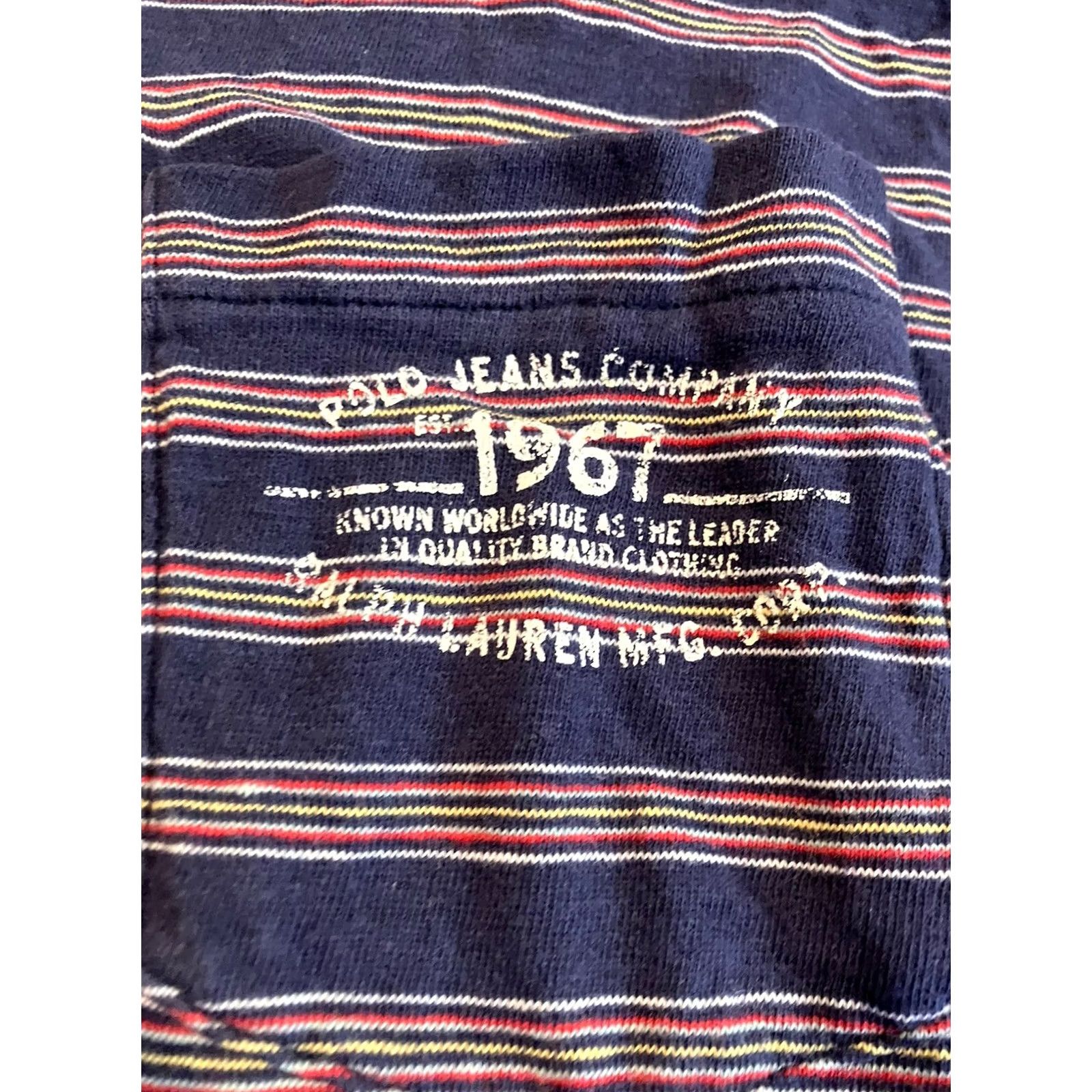 Polo Ralph Lauren VINTAGE Polo Ralph Lauren POLO JEANS Striped Cotton Golf Polo XL Men Short Sleeve Blue Cotton Golf Polo Mens XL Size US XL / EU 56 / 4 - 3 Thumbnail
