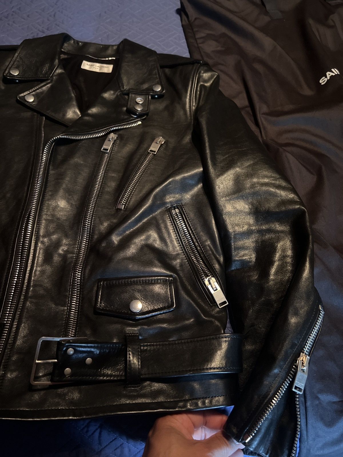 Saint laurent l17 leather jacket hotsell