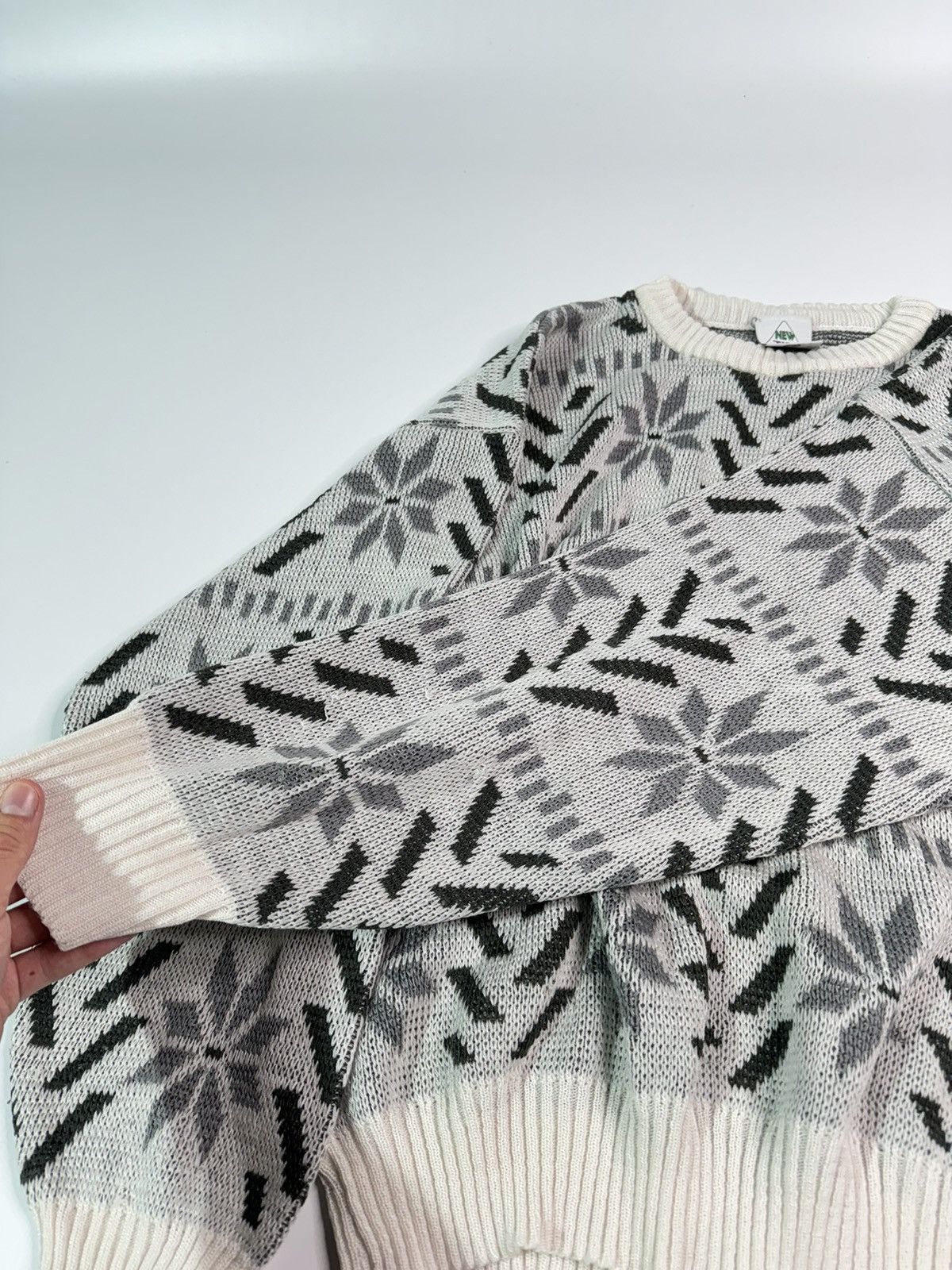 Japanese Brand × Vintage Vintage 90s crazy pattern knit sweater avant garde coquette Size US M / EU 48-50 / 2 - 4 Thumbnail