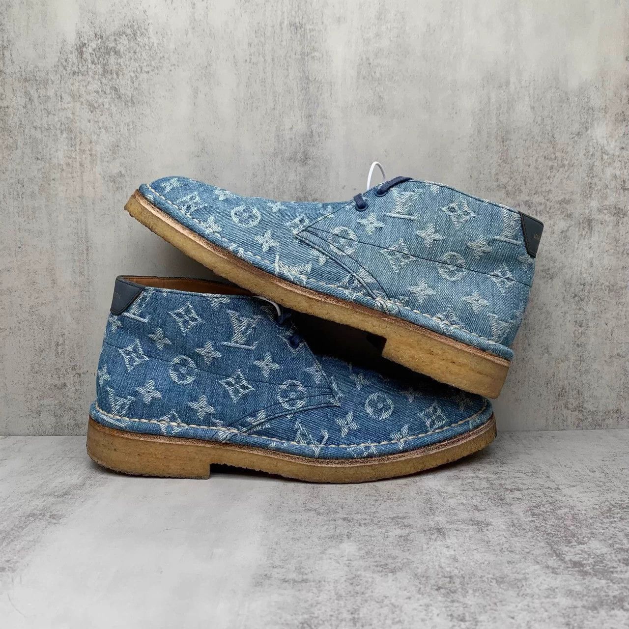 Louis Vuitton LV blue monogram all over boots 5.5US 95new Size US 5.5 / IT 35.5 - 2 Thumbnail