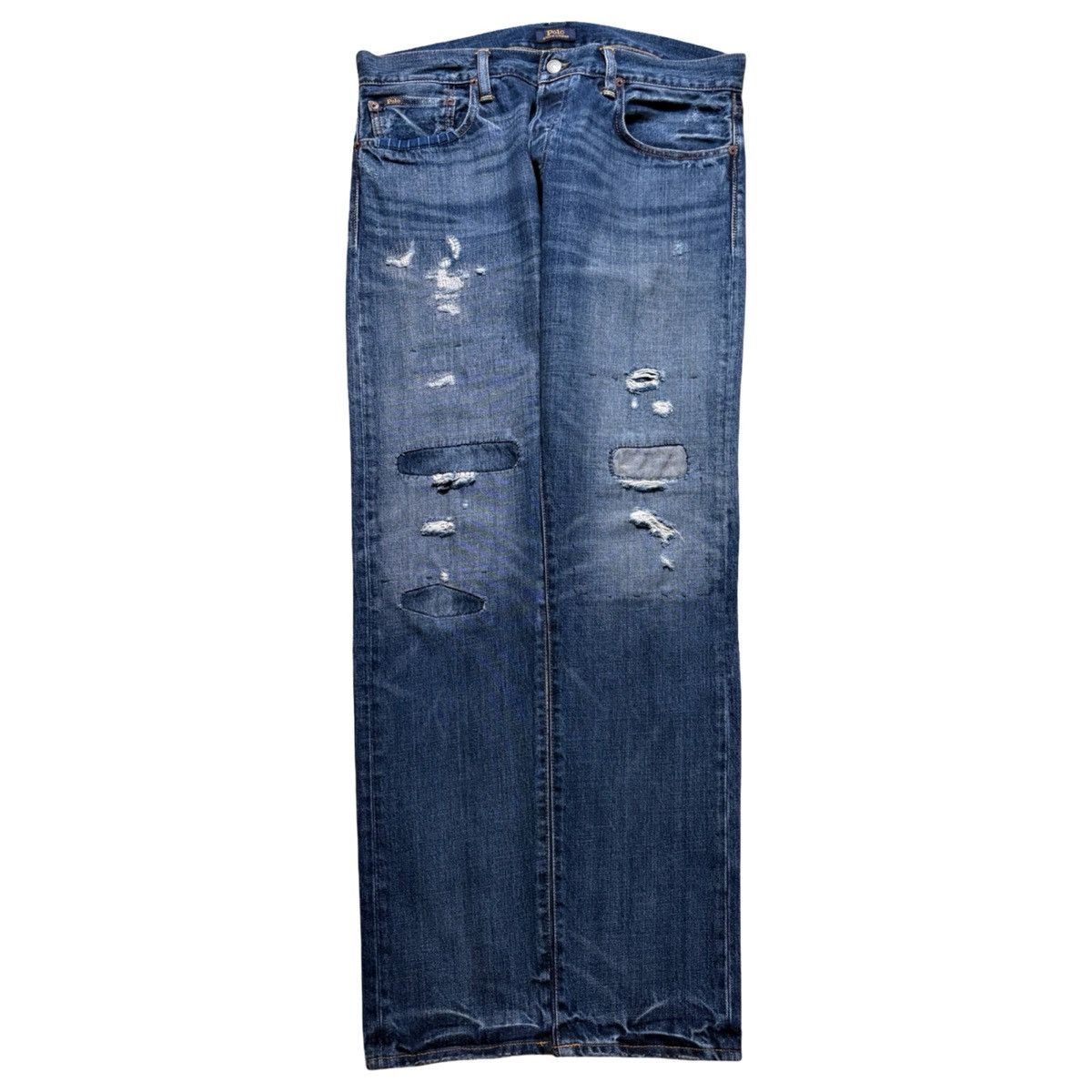 Polo Ralph Lauren Polo Ralph Lauren Sullivan Slim patchwork Boro Jeans 33X32 Size US 33 - 1 Thumbnail