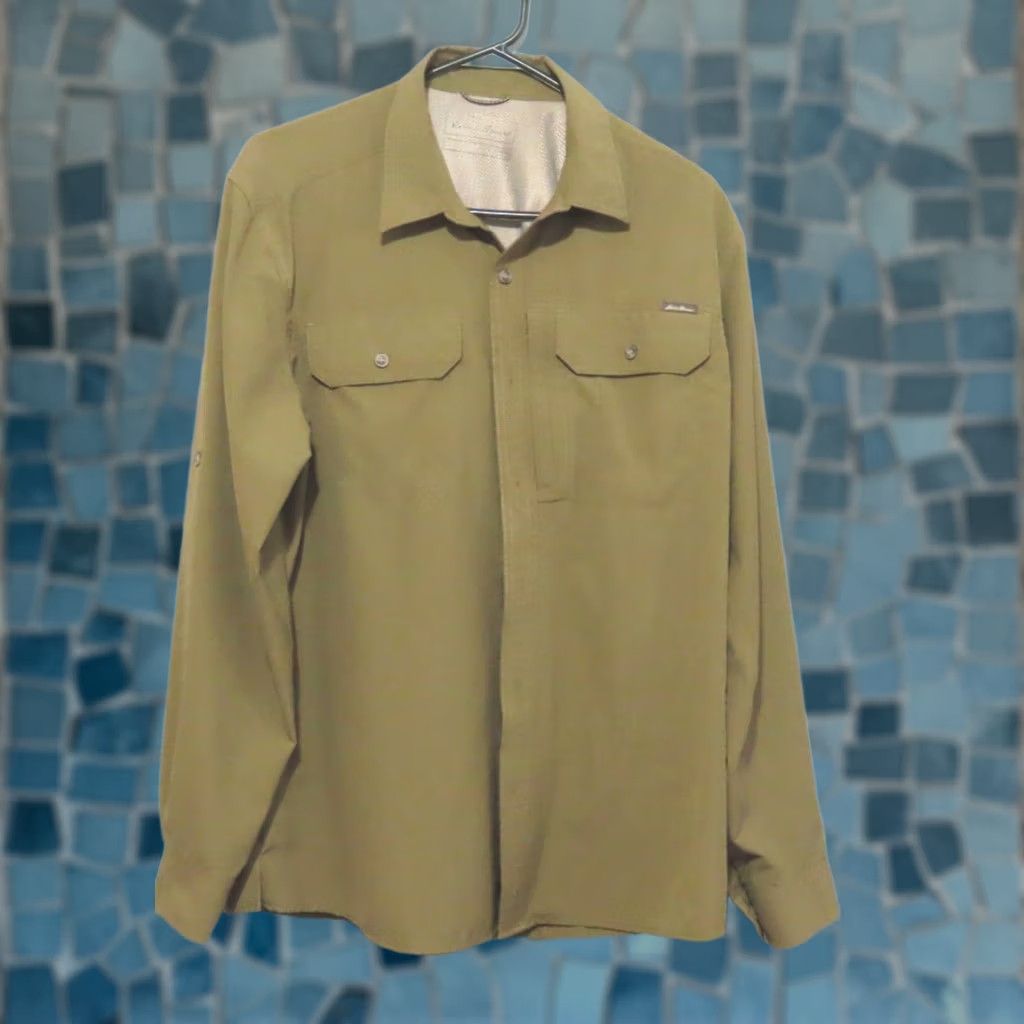 Eddie Bauer VINTAGE Eddie Bauer Long Sleeve Vented Outdoor Shirt Mens L Classic Olive NWOT Size US L / EU 52-54 / 3 - 1 Thumbnail
