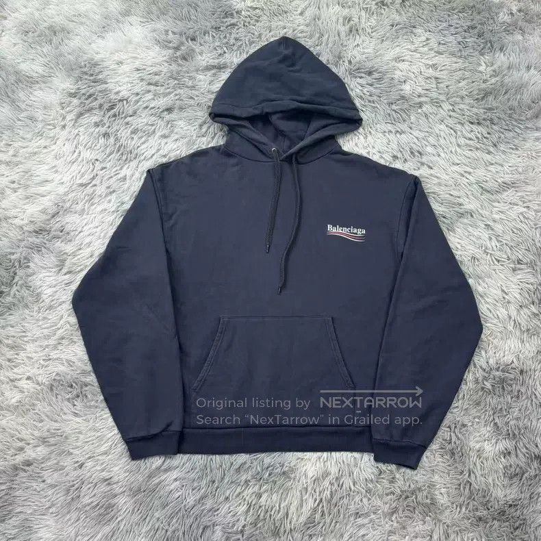 Balenciaga Balenciaga Coke Logo Hoodie Navy Blue Size US L / EU 52-54 / 3 - 1 Thumbnail