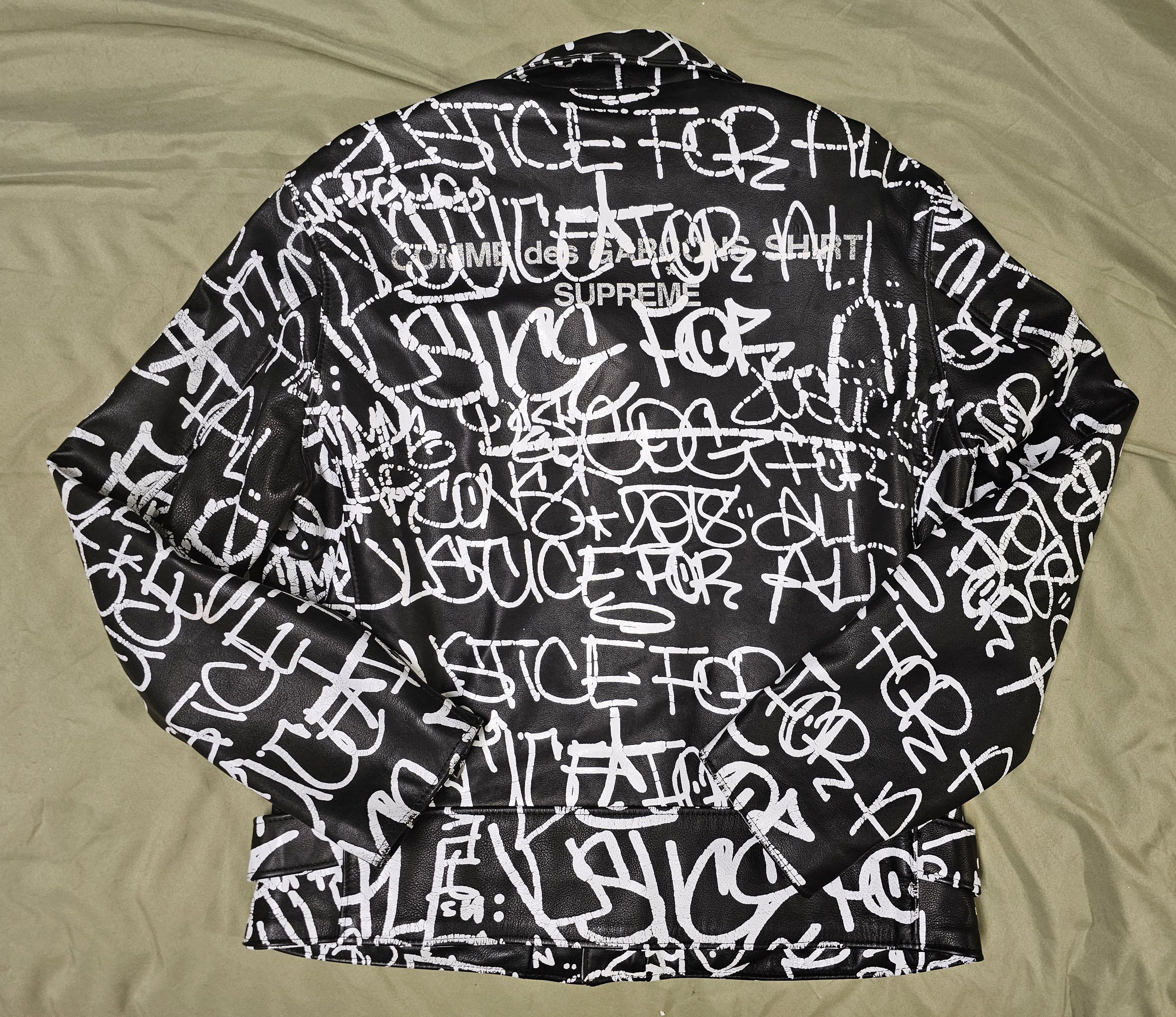 Comme des Garcons × Schott × Supreme SUPREME CDG SHIRT SCHOTT PAINTED PERFECTO LEATHER JACKET Size US M / EU 48-50 / 2 - 4 Thumbnail