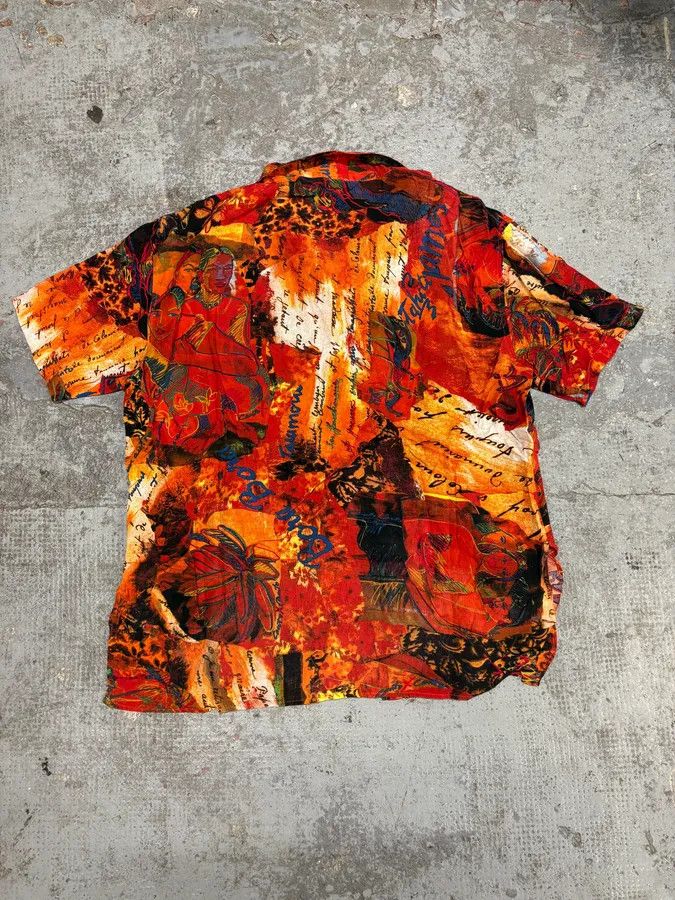 Vintage 2000s Iceberg Red Exotic Painting Print Shirt Size US M / EU 48-50 / 2 - 7 Thumbnail