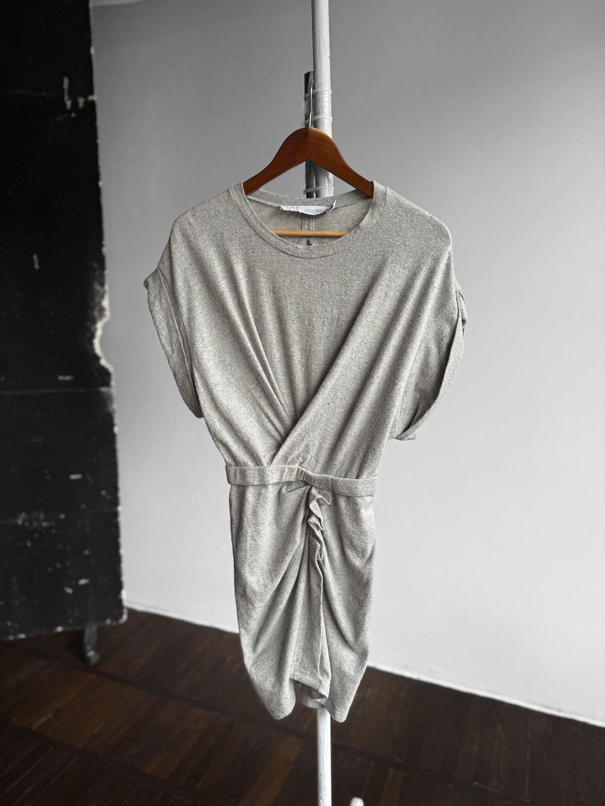 Iro IRO Wynot Womens Gray Stretch Mini Dress Short Sleeve Cotton Size S / US 4 / IT 40 - 5 Thumbnail