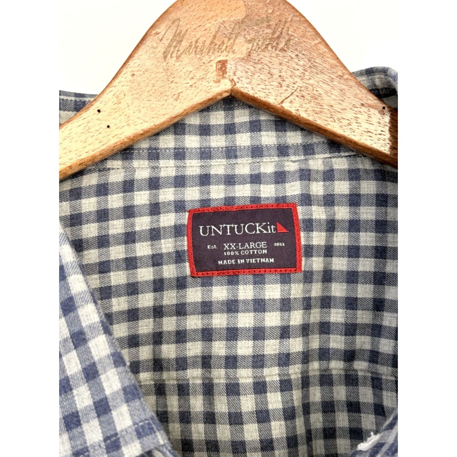 UNTUCKit UNTUCKit Shirt Mens Long Sleeve Button-Front Lightweight Casual Blue 2XL Plaid Regular Mens Size US XXL / EU 58 / 5 - 3 Thumbnail