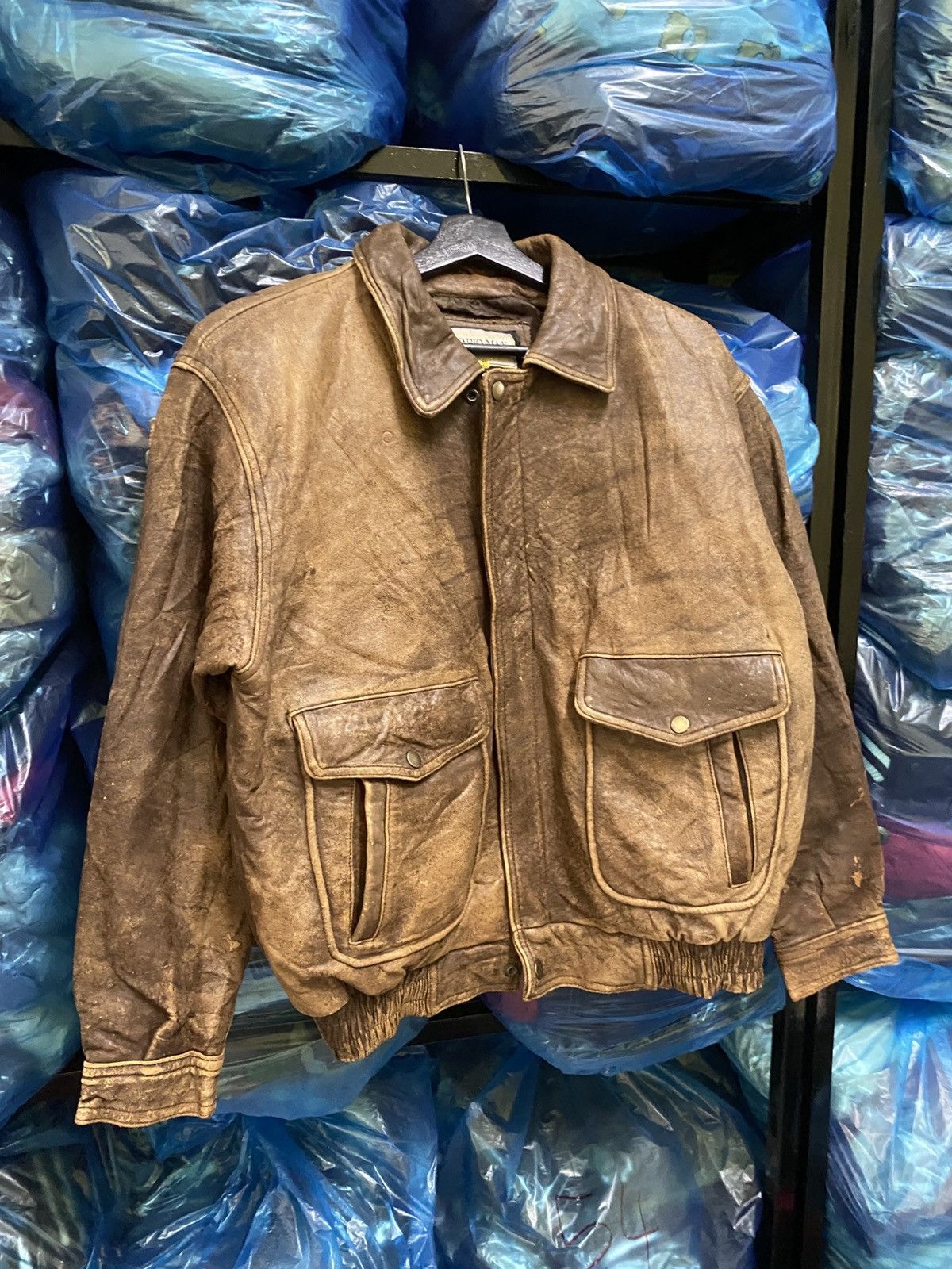 Other Vario Max Distressed Leather Bomber Jacket - Brown Aviator Size US M / EU 48-50 / 2 - 3 Thumbnail