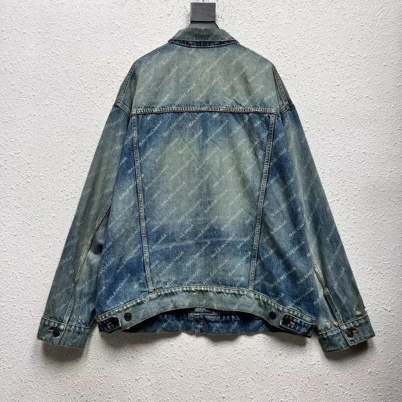 Balenciaga Balenciaga Denim Jacket with All-Over Printed Bullet Scree Size US XS / EU 42 / 0 - 2 Thumbnail