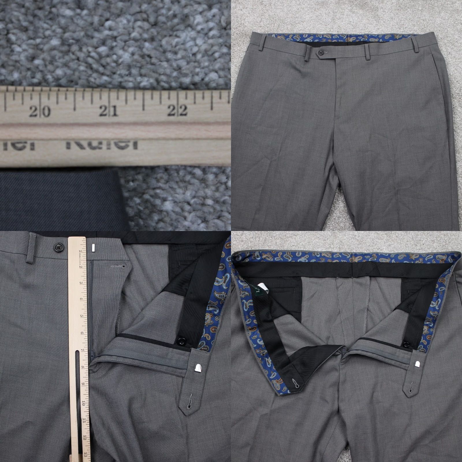 Ralph Lauren LAUREN Ralph Lauren Dress Pants Mens 42x30 Gray Flat Front Poly/Rayon Blend Dress Pants Mens Gray 90s Preppy Style Regular Straight Front Size US 42 / EU 58 - 8 Thumbnail