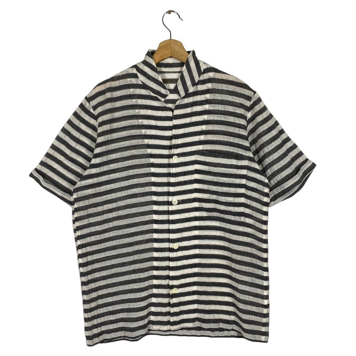 Y's × Yohji Yamamoto Vintage Y's Yohji Yamamoto Beige Striped Shirt Button Size M / US 6-8 / IT 42-44 - 1 Thumbnail