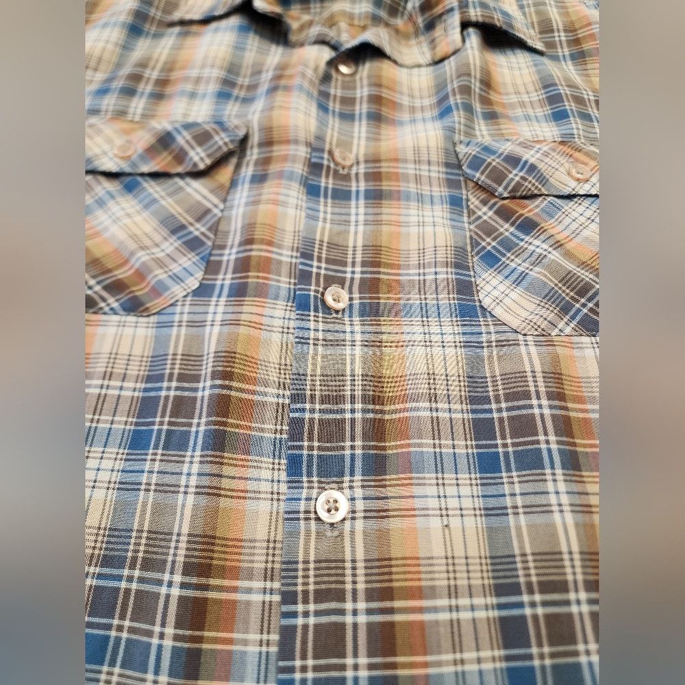 Other Big Mac Plaid Short Sleeve Shirt Blue and Brown XL Size US XL / EU 56 / 4 - 8 Thumbnail