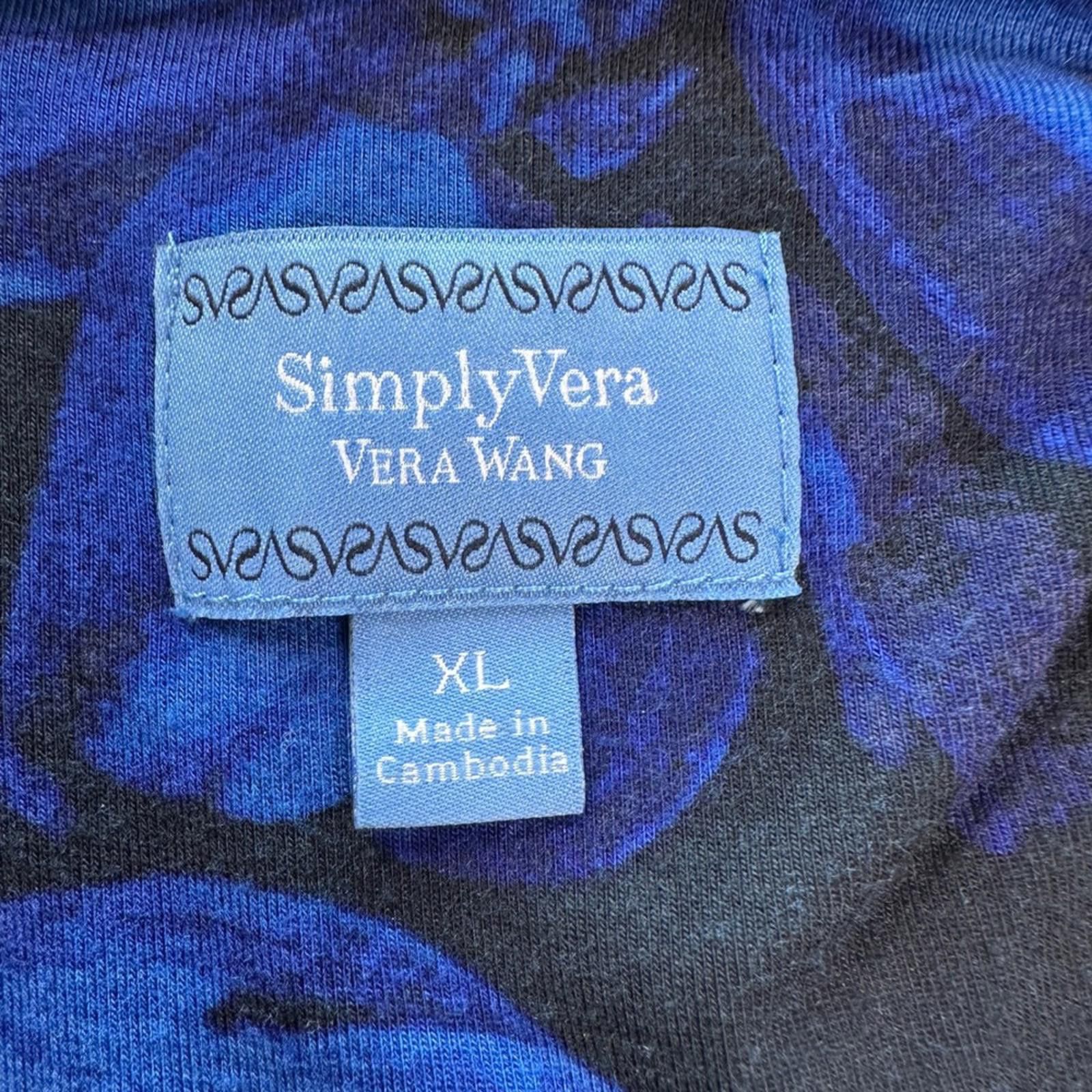 Other Simply Vera Vera Wang Dress Women XL Blue Black Floral Print Size XL / US 12-14 / IT 48-50 - 4 Thumbnail