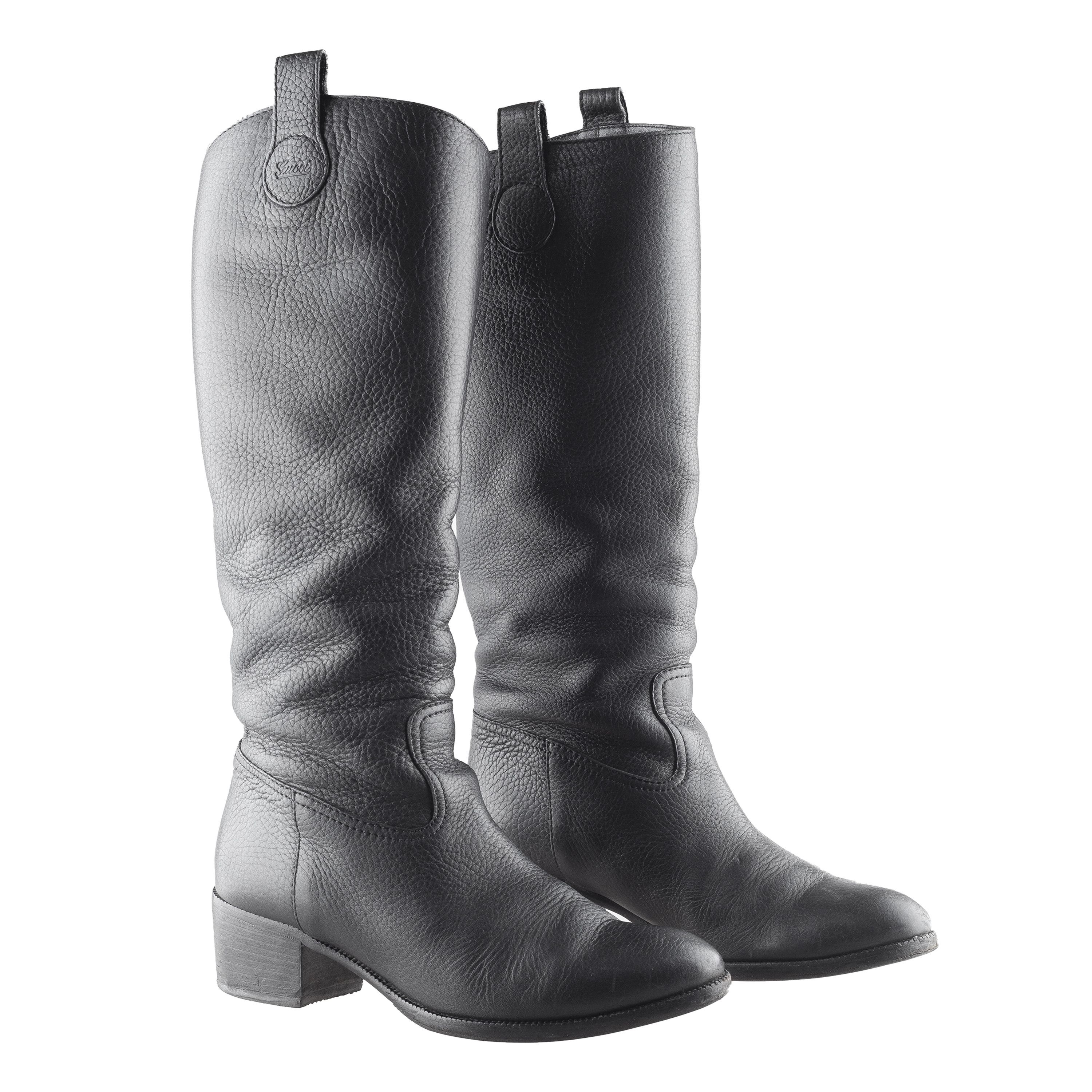 Gucci Vintage Gucci Black Leather Boots (38,5 EU) Size US 7.5 / IT 37.5 - 1 Thumbnail
