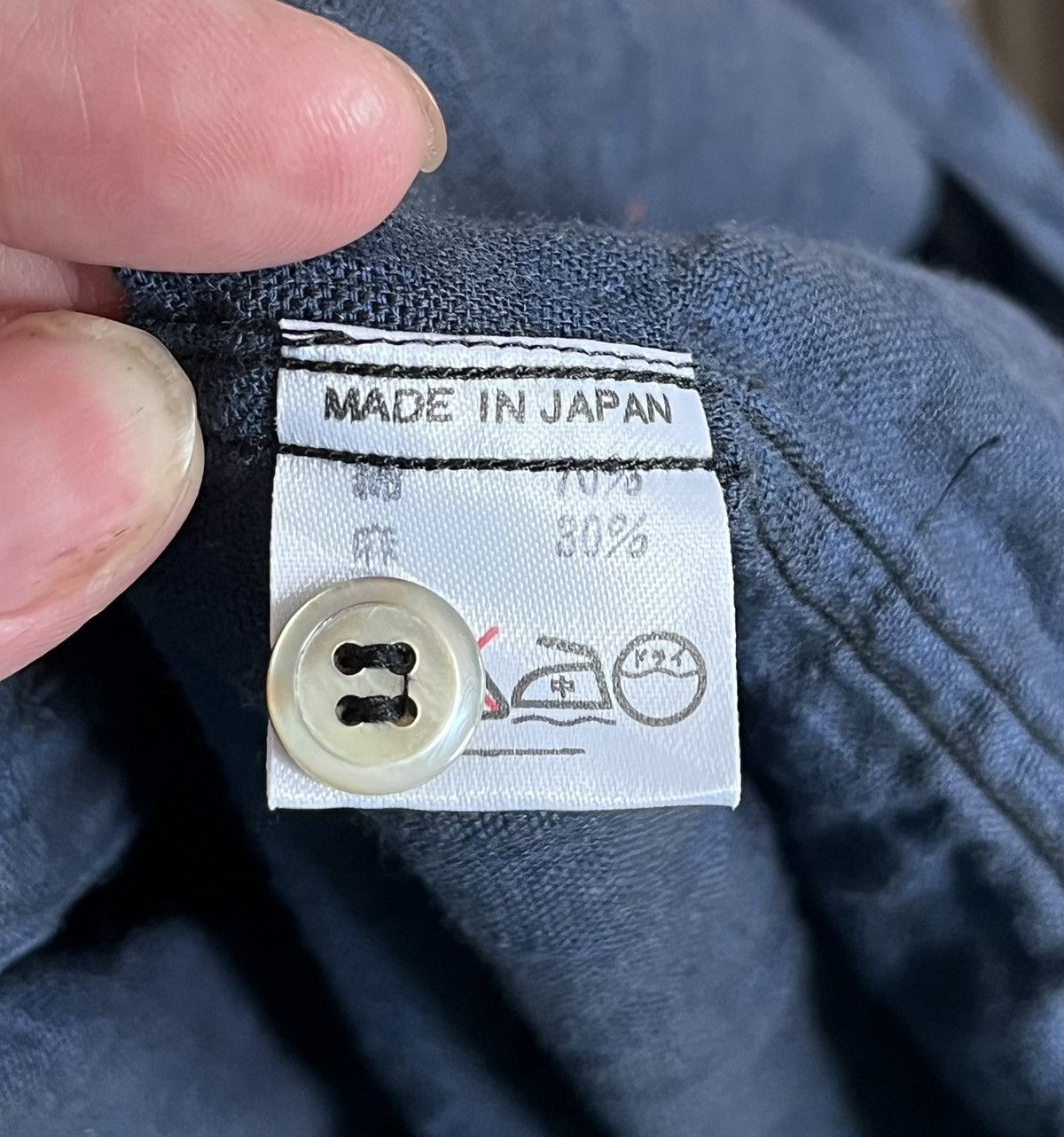 Yohji Yamamoto Vintage 80s Y’s For Men Oversized Indigo Linen cotton Shirt Size US XL / EU 56 / 4 - 7 Thumbnail