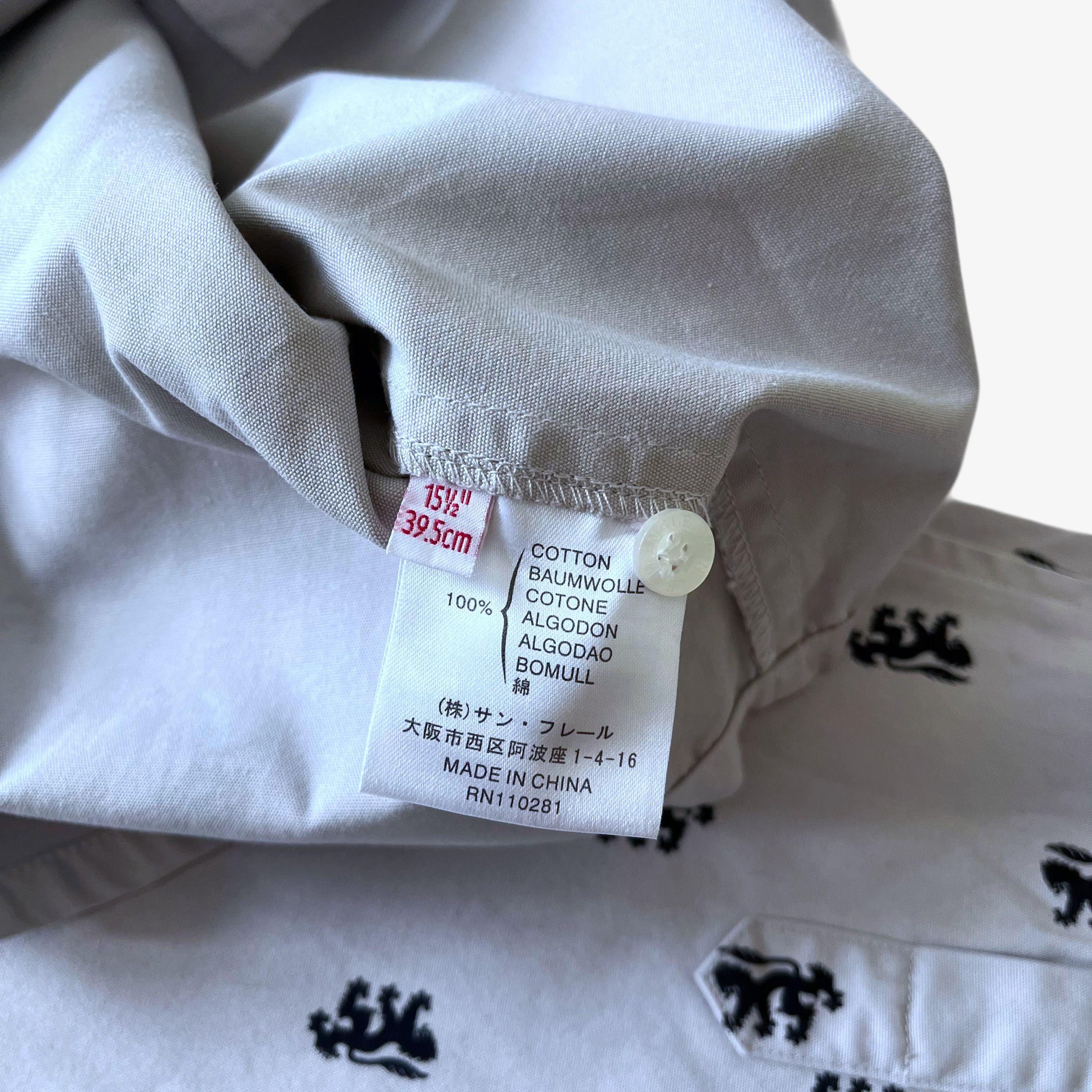 Pringle Of Scotland Vintage Y2K Pringle Geometric Lion Print Grey Shirt Size US M / EU 48-50 / 2 - 4 Thumbnail