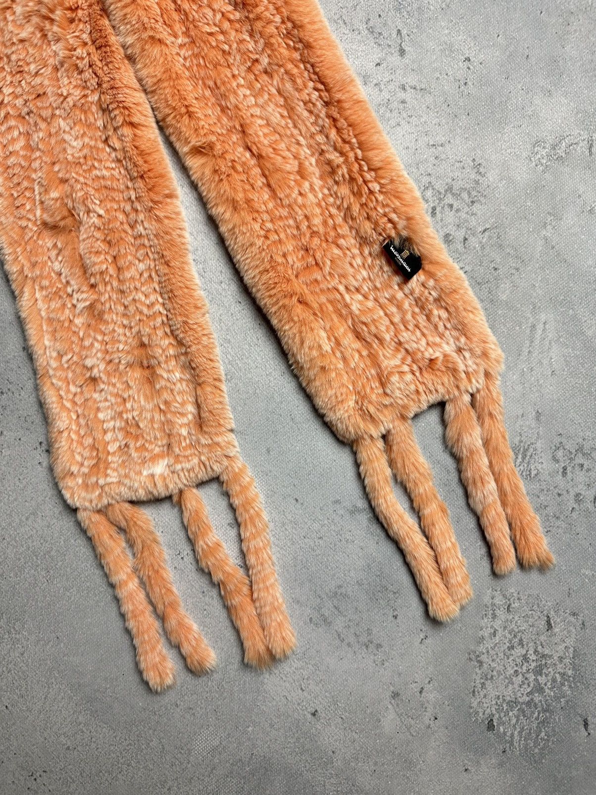 Vintage Mersmann Orange Rabbit Real Fur Scarf Hype Avant Garde Lux Size ONE SIZE - 8 Thumbnail