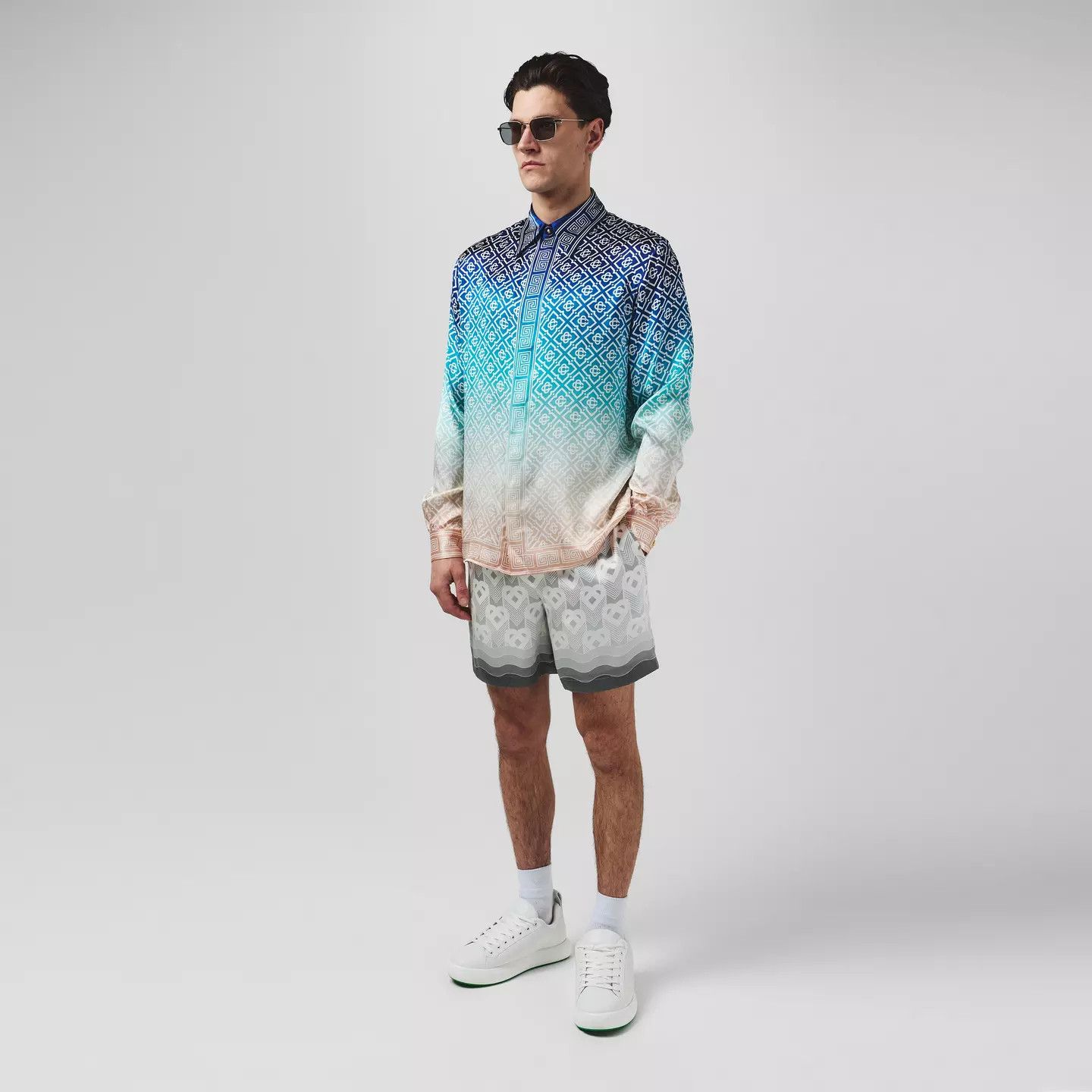 Casablanca o1g2r1mq0426 Monogram Silk Shorts in Multicolor Size US 32 / EU 48 - 5 Thumbnail