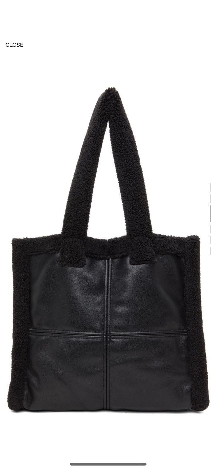 STAND STUDIO STAND STUDIO Black Faux-Shearling Large Lola Tote Size ONE SIZE - 6 Thumbnail