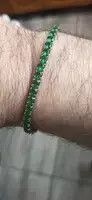 Sterling Silver 4mm Tennis Chain Sterling Silver Green Bracelet Size ONE SIZE - 4 Thumbnail