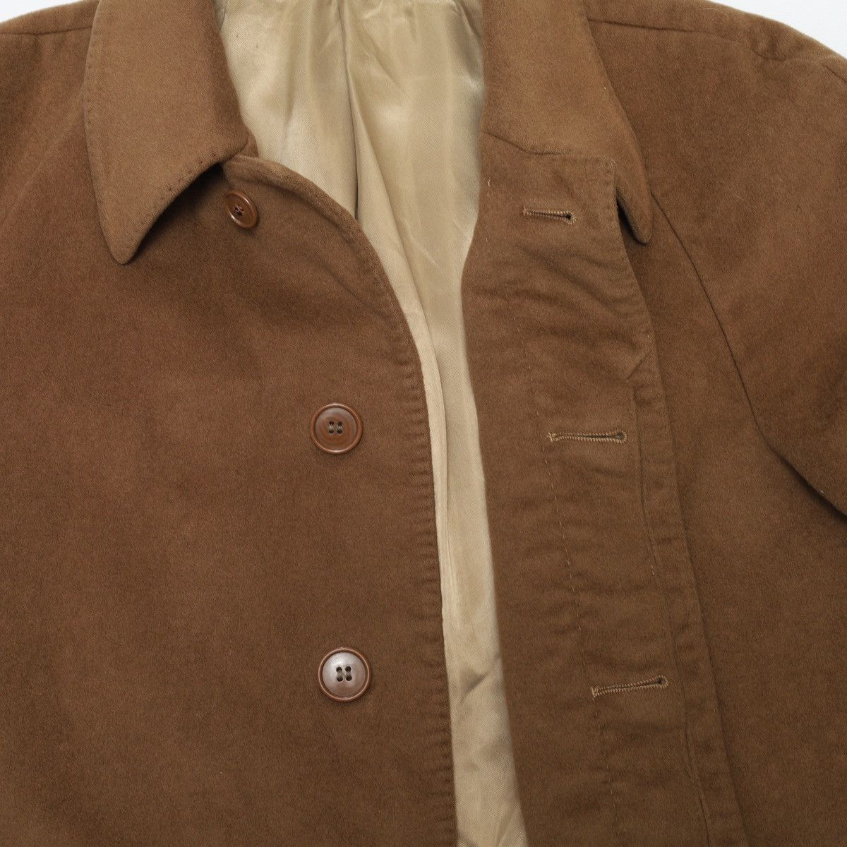 Vintage Ing Loro Piana Vintage Wool Cashmere Beige Coat Size M / US 6-8 / IT 42-44 - 15 Thumbnail