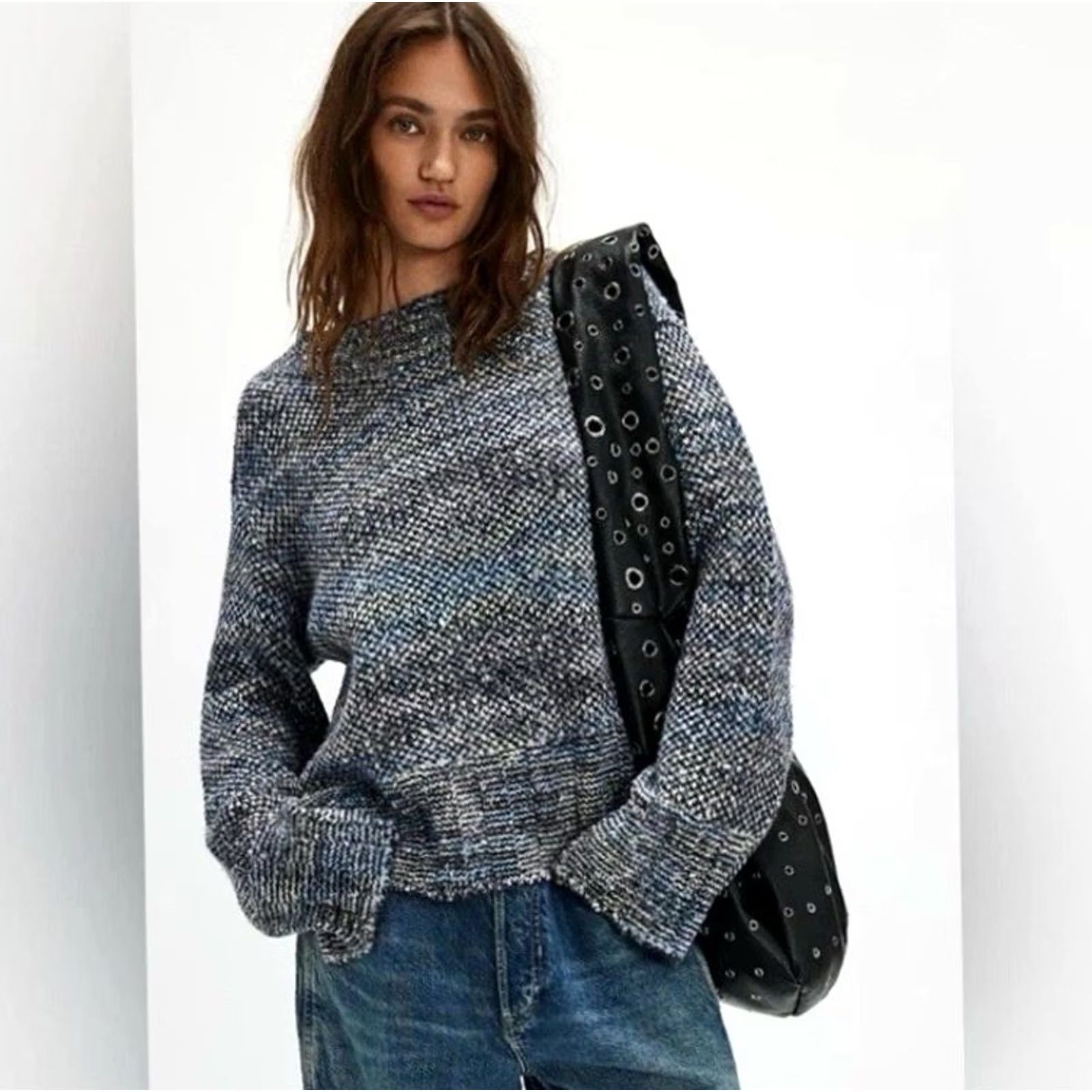 Free People Free People Sweater Pullover Women's L Blue Cotton Candy Pullover Sweater Size L Women Blue Cotton Candy Pullover Sweater 90s Mens Womens Bentley Size L / US 10 / IT 46 - 2 Thumbnail