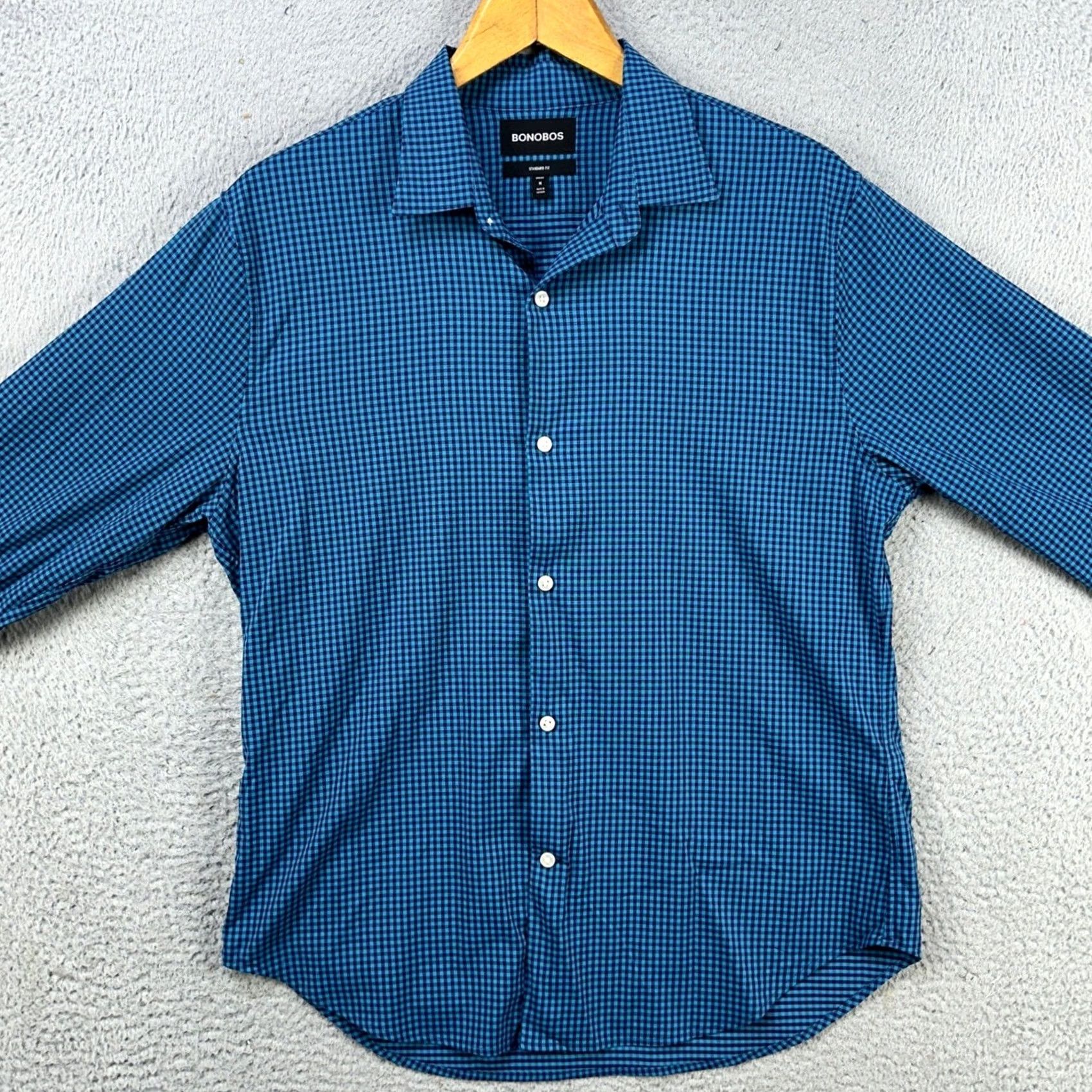 Bonobos Bonobos Shirt Button Up Men Medium Short Blue Plaid Performance Standard Stretch Size US M / EU 48-50 / 2 - 2 Thumbnail