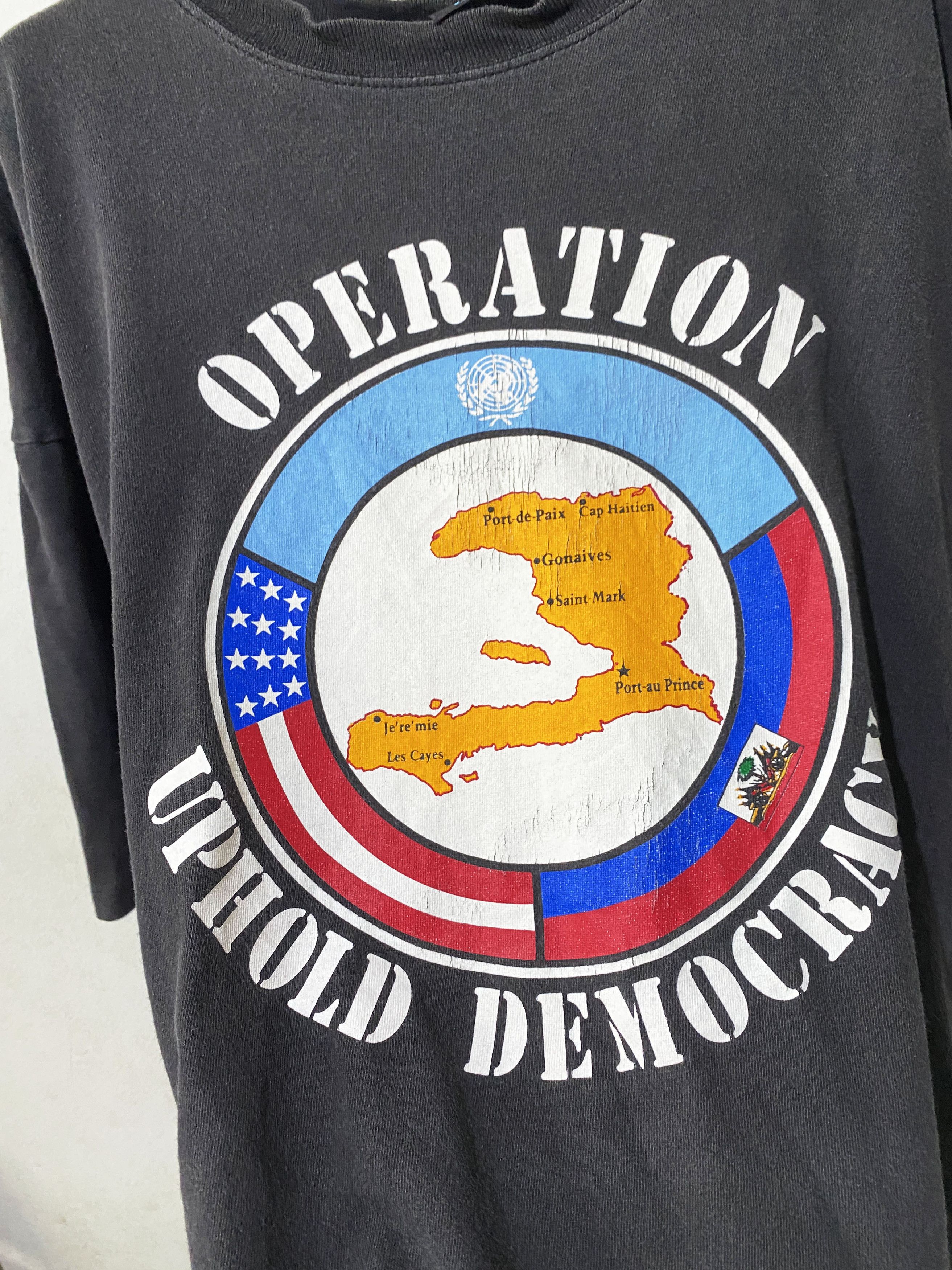 Vintage Vintage 90s Operation Uphold Democracy Shirt Size US XL / EU 56 / 4 - 2 Thumbnail