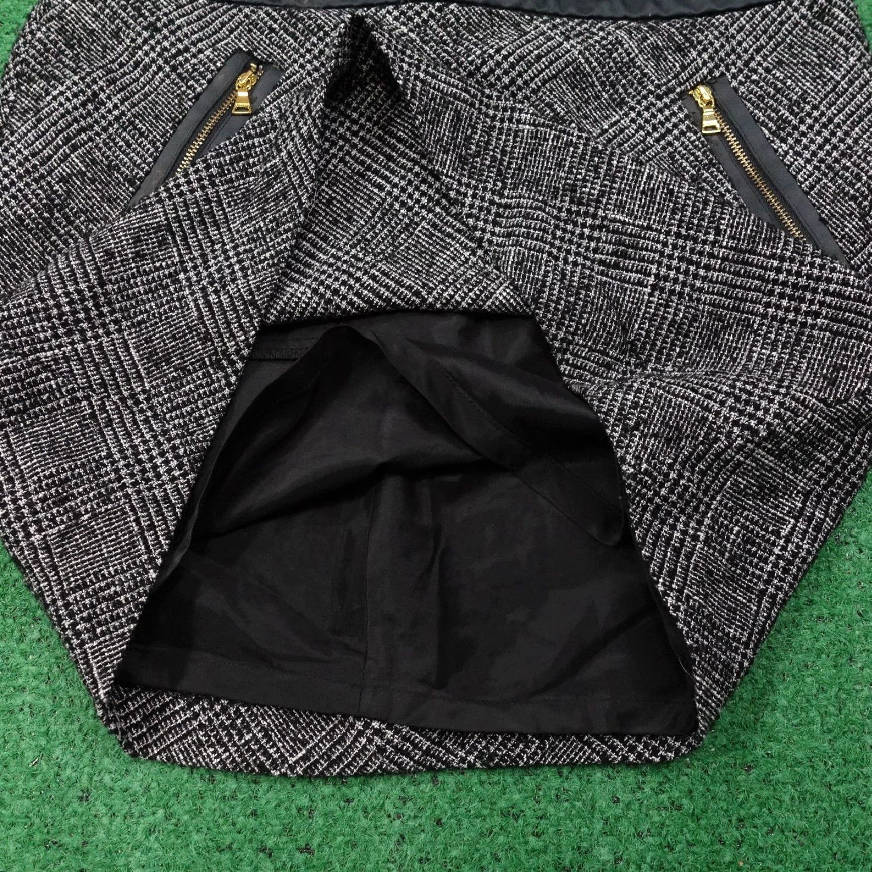 Express Express Skirt Womens 10 Black Plaid Tweed Straight Pencil Short Lined Zip Product Details: Zippered, Pockets, Lined, Workwear, Fall Size 32" / US 10 / IT 46 - 3 Thumbnail