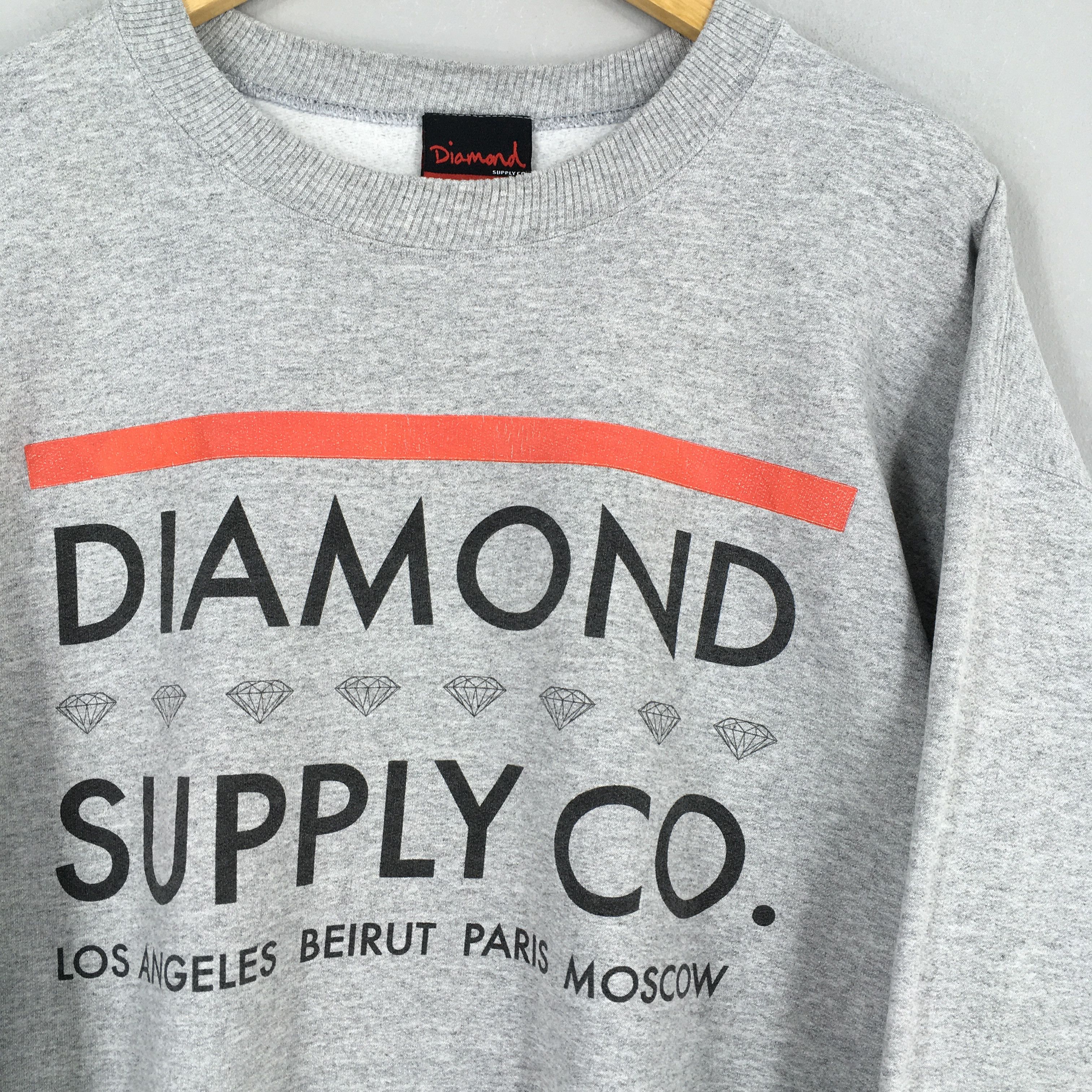 Diamond Supply Co. × Vintage Vintage Y2K Diamond Supply Co Gray Sweater Large Size US L / EU 52-54 / 3 - 2 Thumbnail