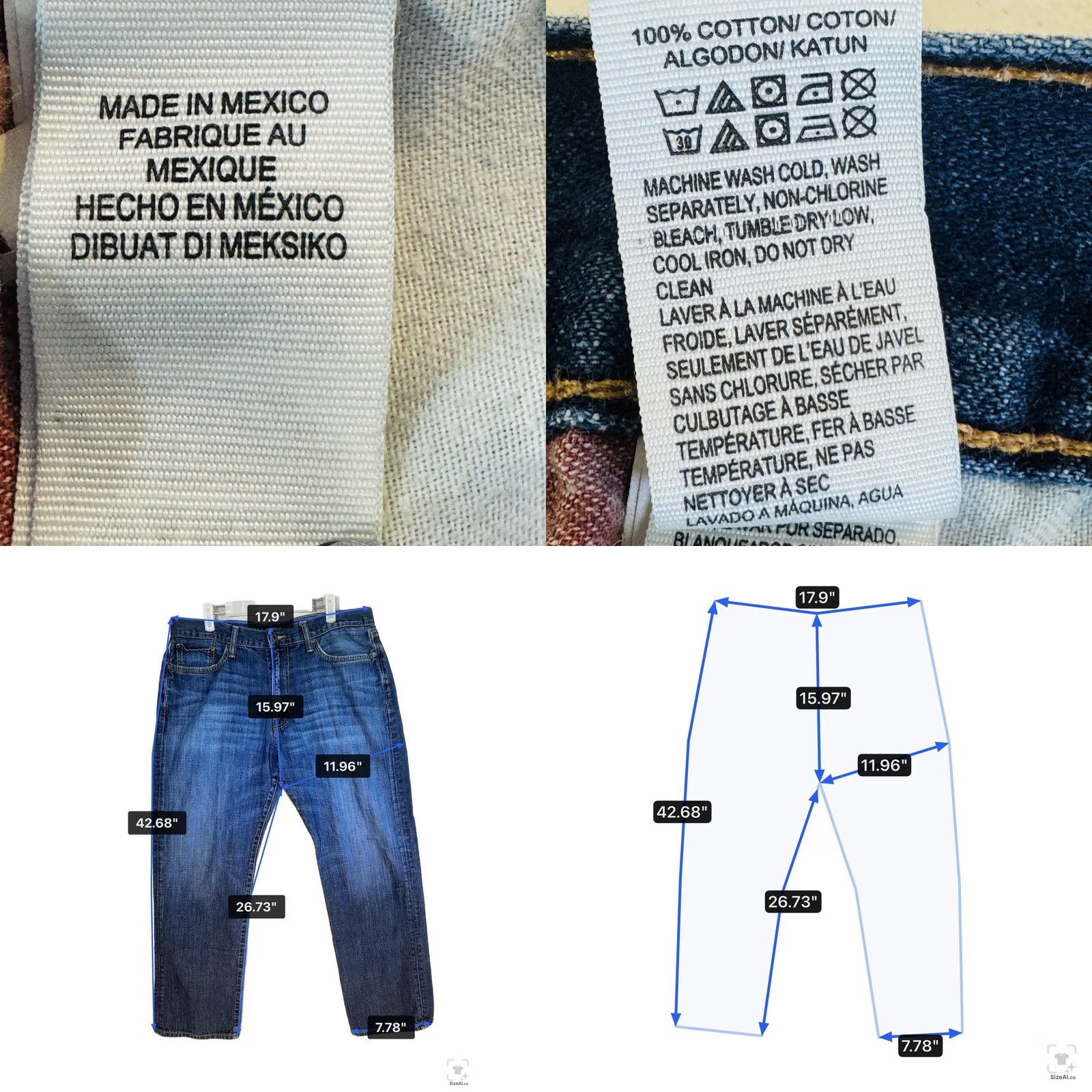 Lucky Brand Lucky Brand 363 Vintage Straight Jeans Mens 36x30 Blue Medium Wash Relaxed Denim Logo Patch 5-Pocket Zip Fly Casual Size US 36 / EU 52 - 9 Thumbnail